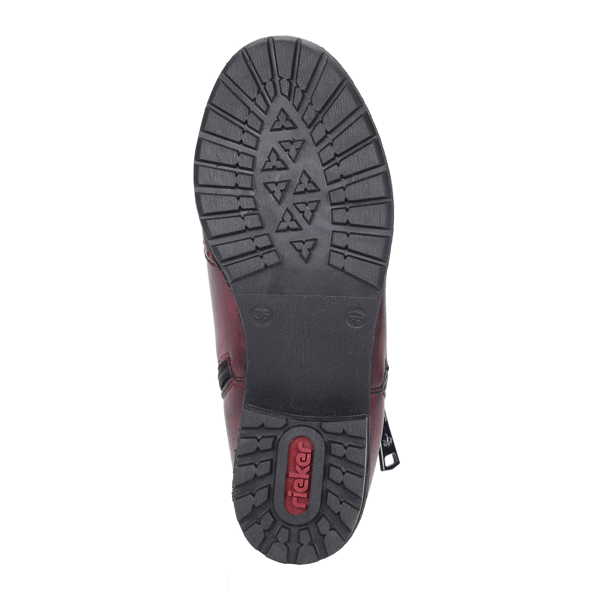 Бордовые ботинки с брогированным узором Rieker, размер 40, цвет бордовый - фото 5
