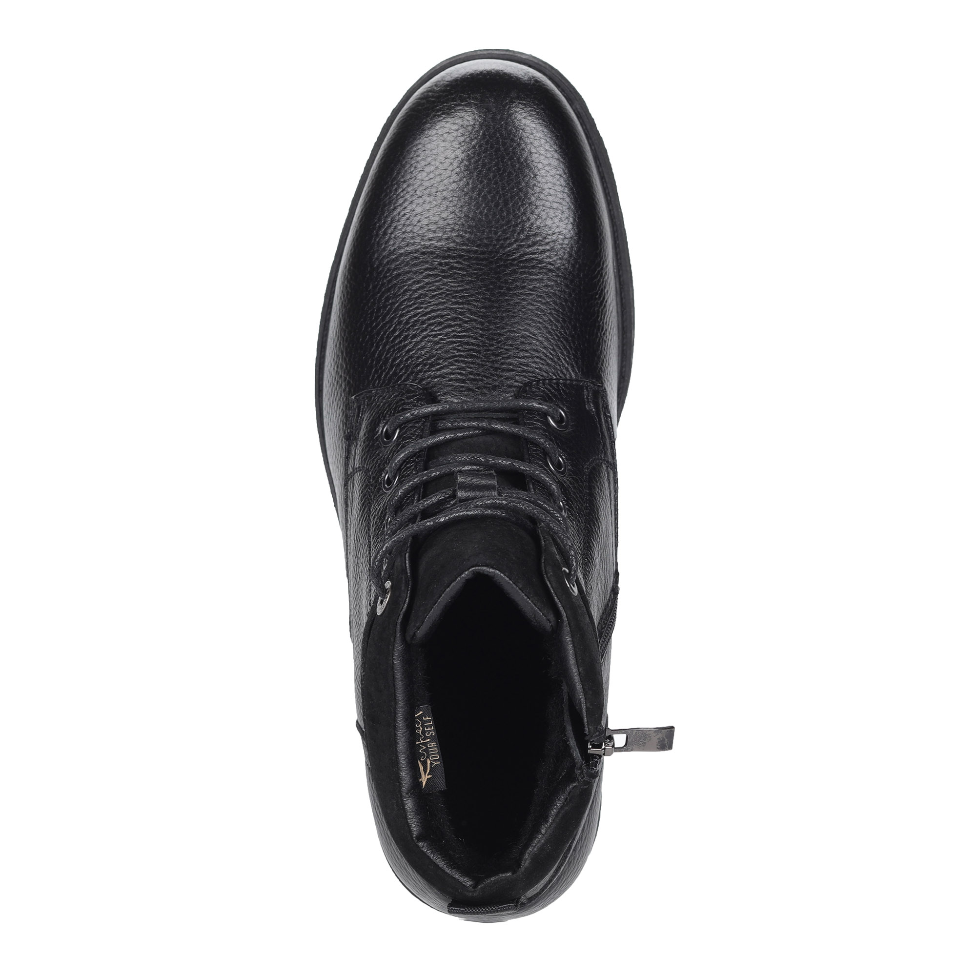 Черные ботинки из кожи на шерсти Respect, размер 45, цвет черный - фото 4
