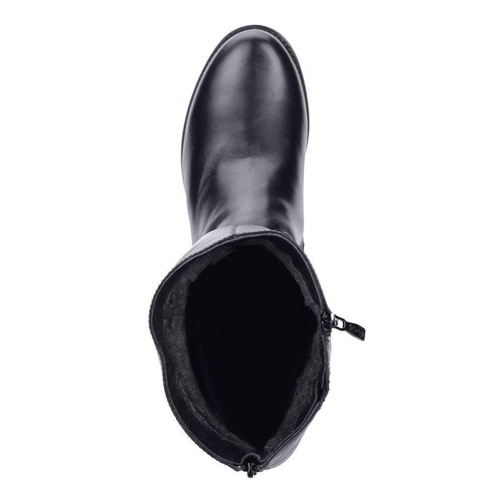 фото Черные кожаные сапоги на небольшом каблуке francesco donni