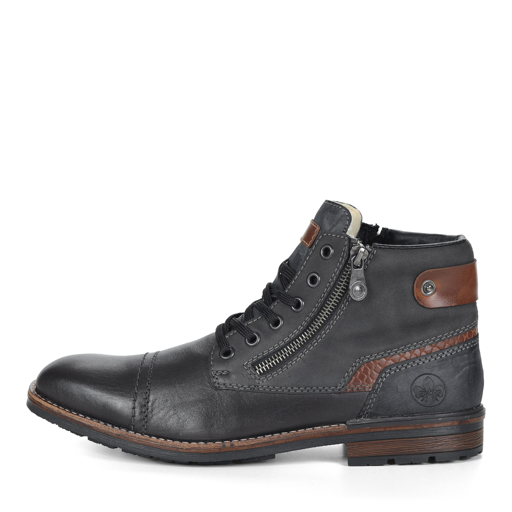 Коричневые ботинки из экокожи на подкладке из натуральной шерсти Rieker, размер 44, цвет коричневый - фото 2