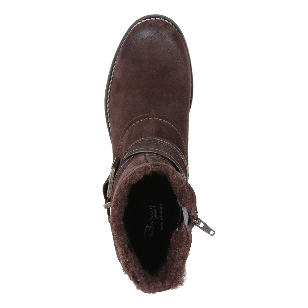 Коричневые ботинки из велюра с пряжкой Respect, размер 38, цвет коричневый - фото 4
