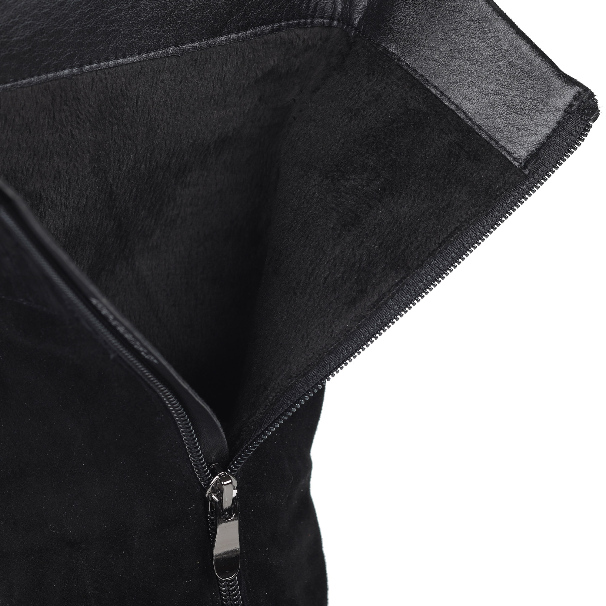 Черные велюровые сапоги на устойчивом каблуке Respect, размер 38, цвет черный - фото 8