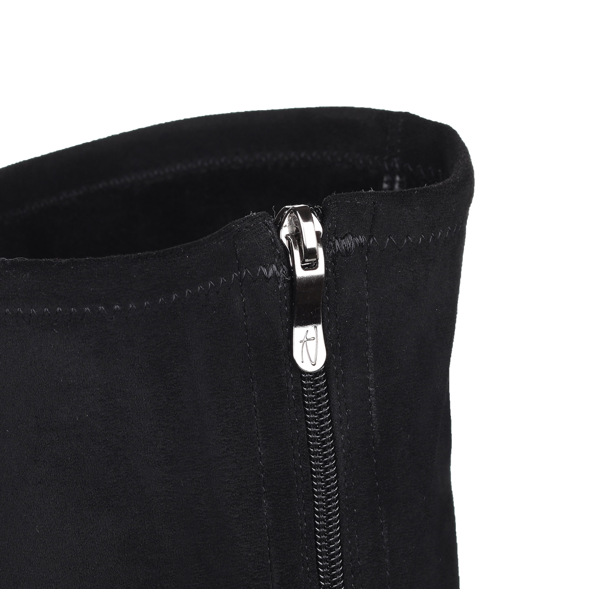 Черные ботфорты из велюра на каблуке Respect, размер 39, цвет черный - фото 7