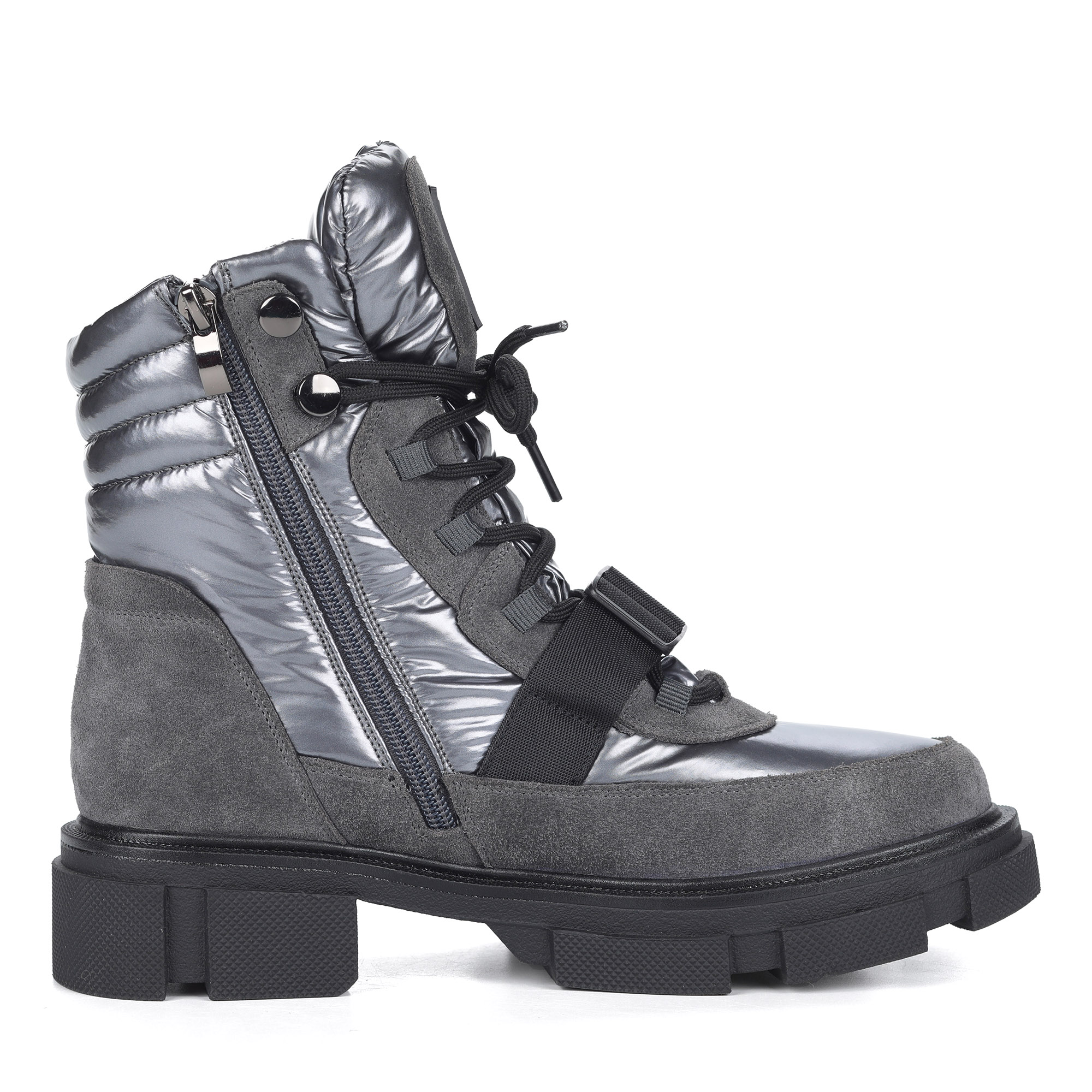 Серые ботинки из комбинированных материалов Respect, размер 37, цвет серый - фото 3