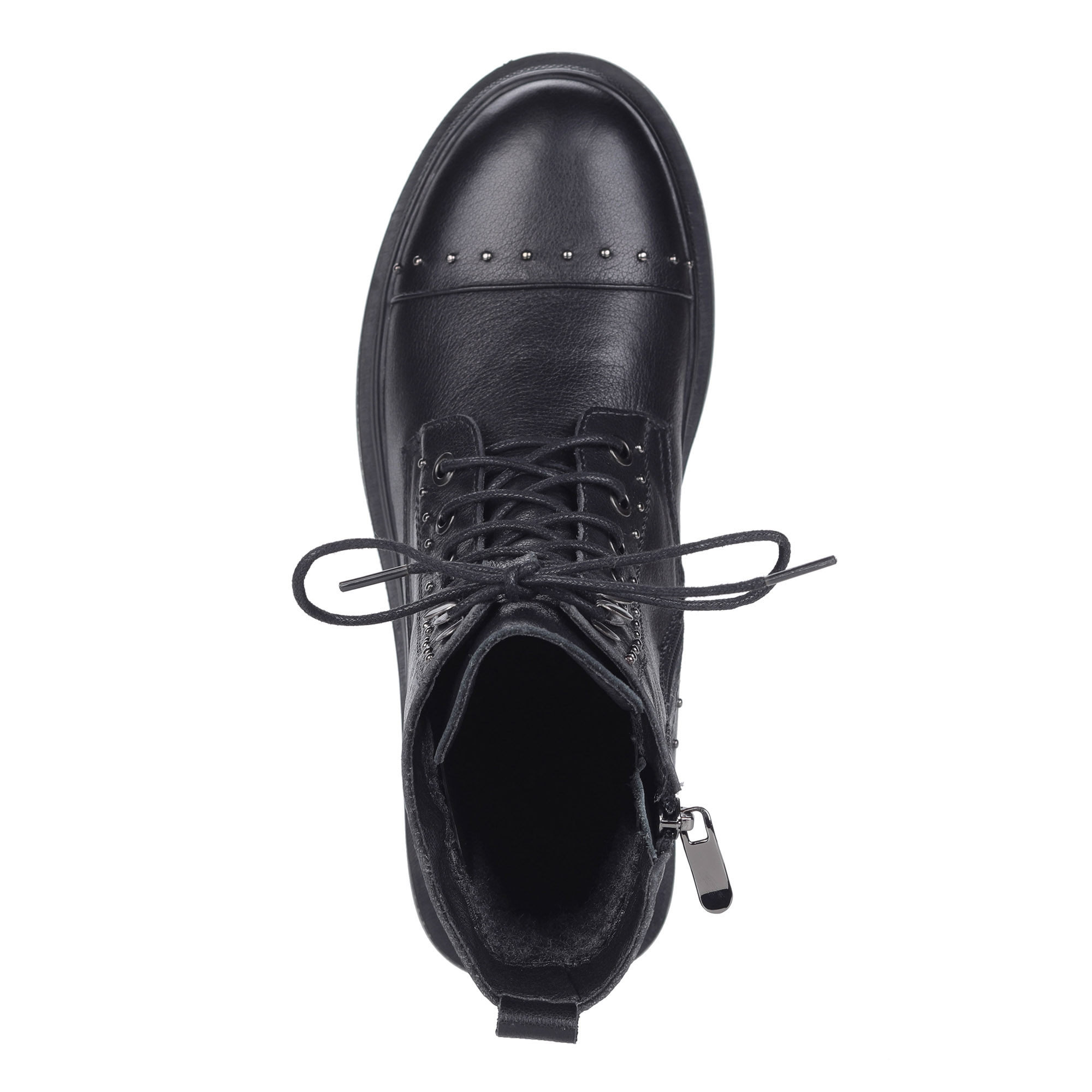 Черные ботинки из кожи на утолщенной подошве от Respect-shoes