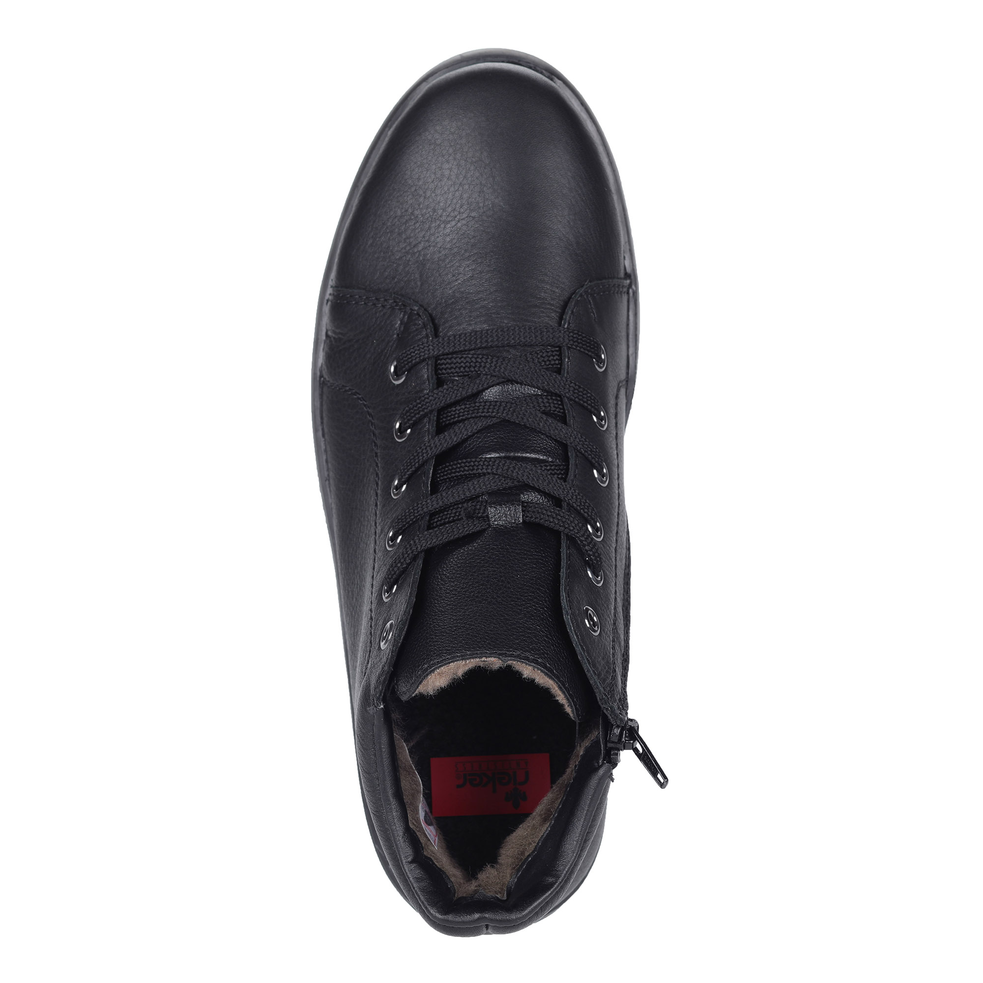 Черные ботинки из кожи на меху Rieker, размер 44, цвет черный - фото 4