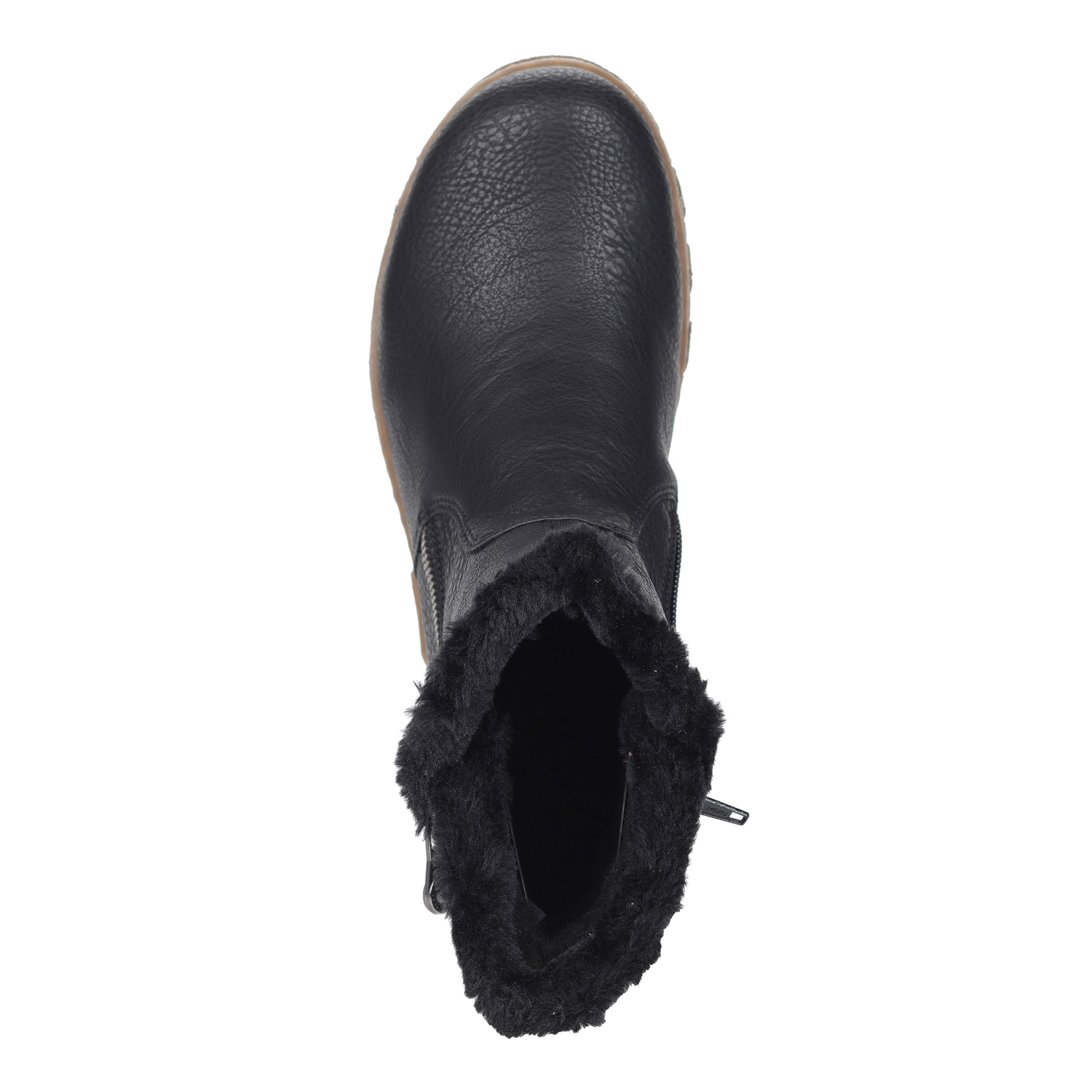 Черные ботинки из экокожи без шнуровки Rieker, размер 38, цвет черный - фото 4