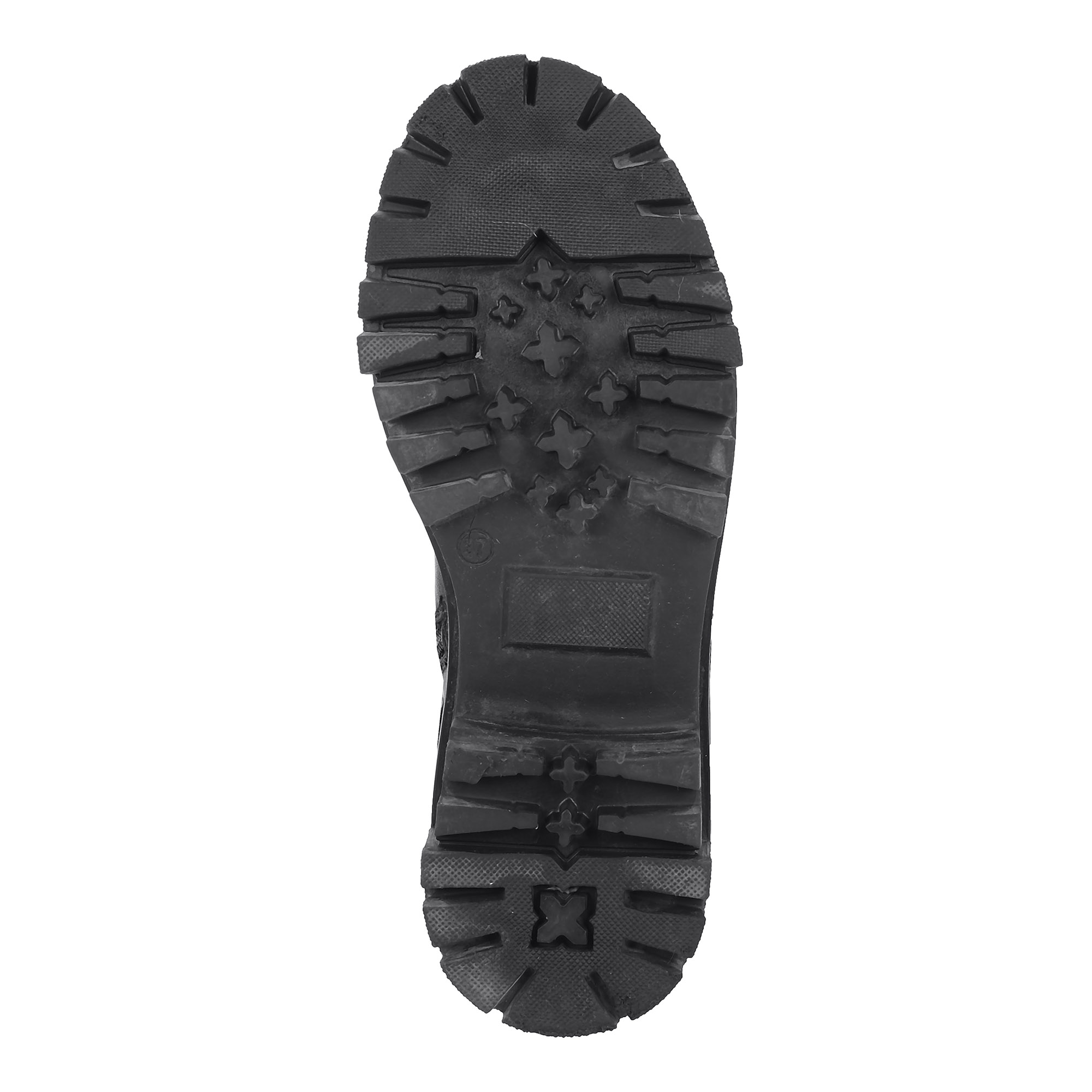 фото Черные ботинки из нубука на подкладке из натурального меха на утолщенной подошве respect