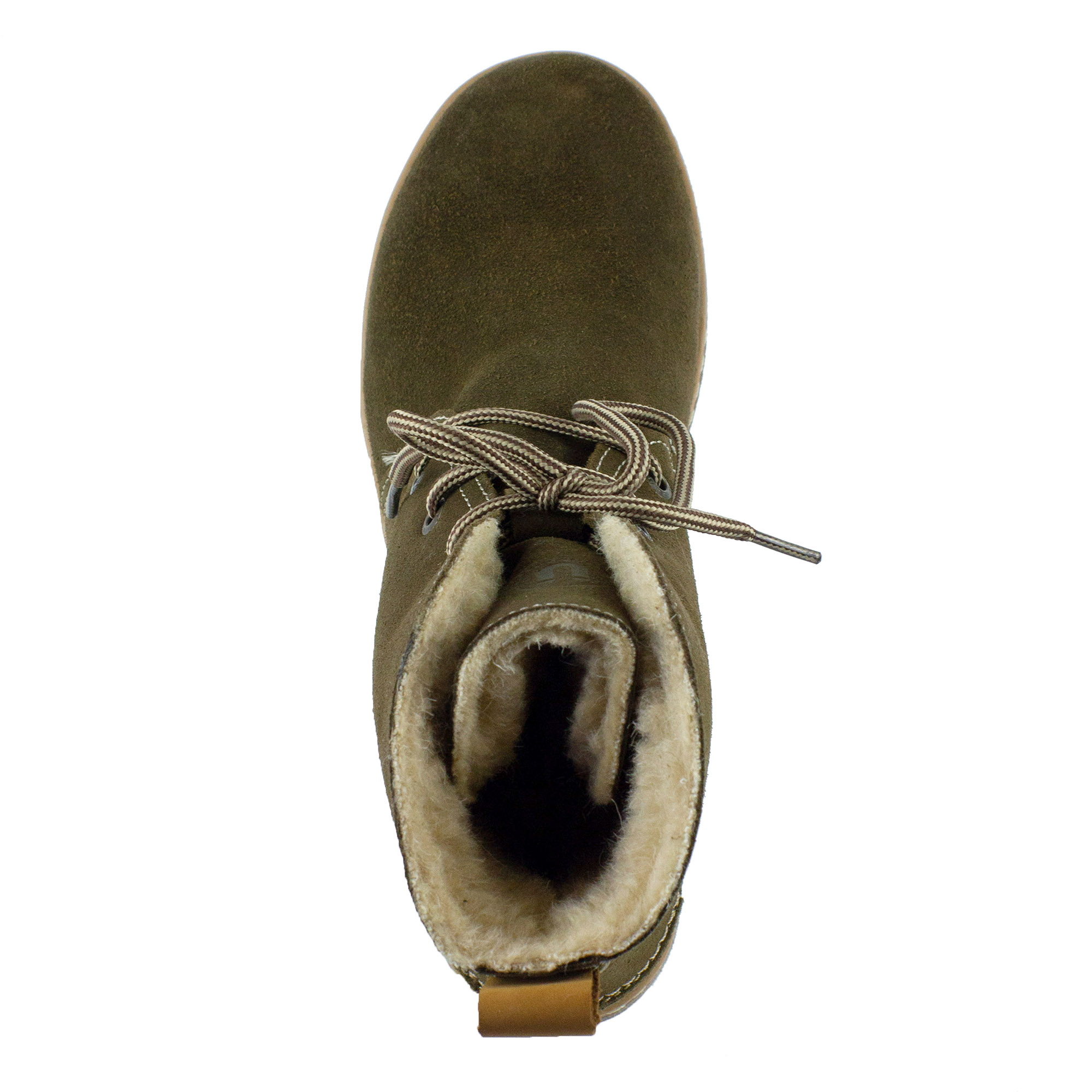 фото Бежевые ботинки из спилка на шерсти burgerschuhe