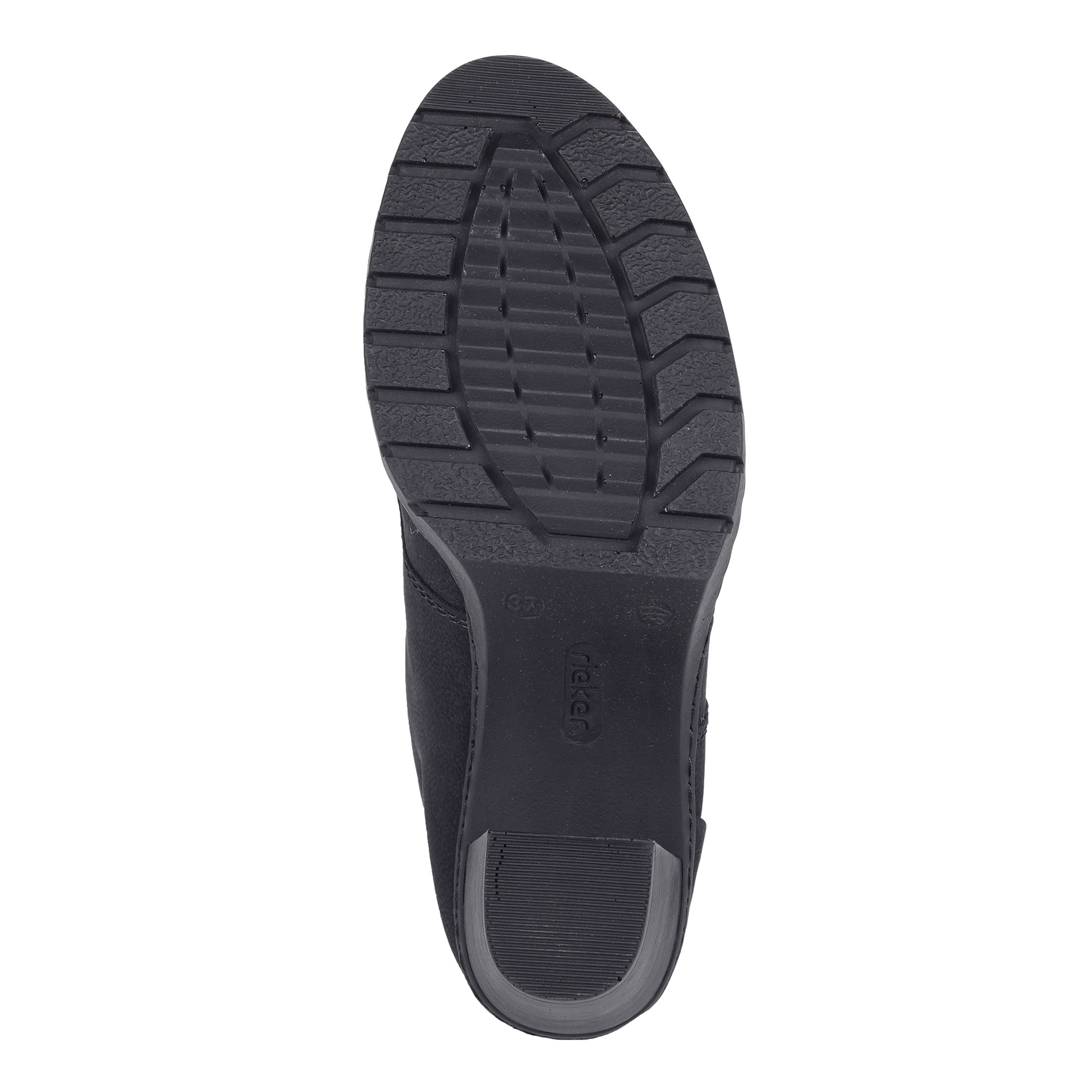 Черные ботильоны на шнуровке и устойчивом каблуке Rieker, размер 40, цвет черный - фото 5