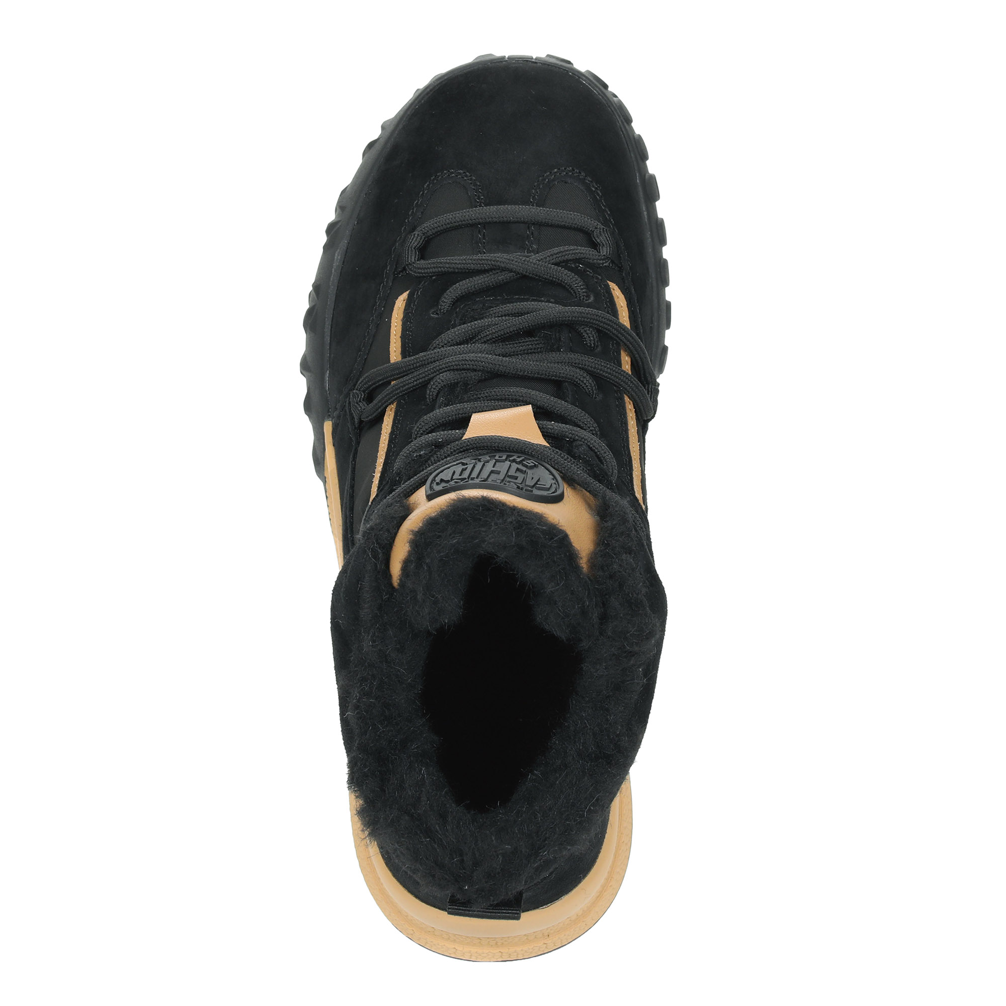 Черные утепленные кроссовки из кожи и текстиля Respect, цвет черный - фото 6