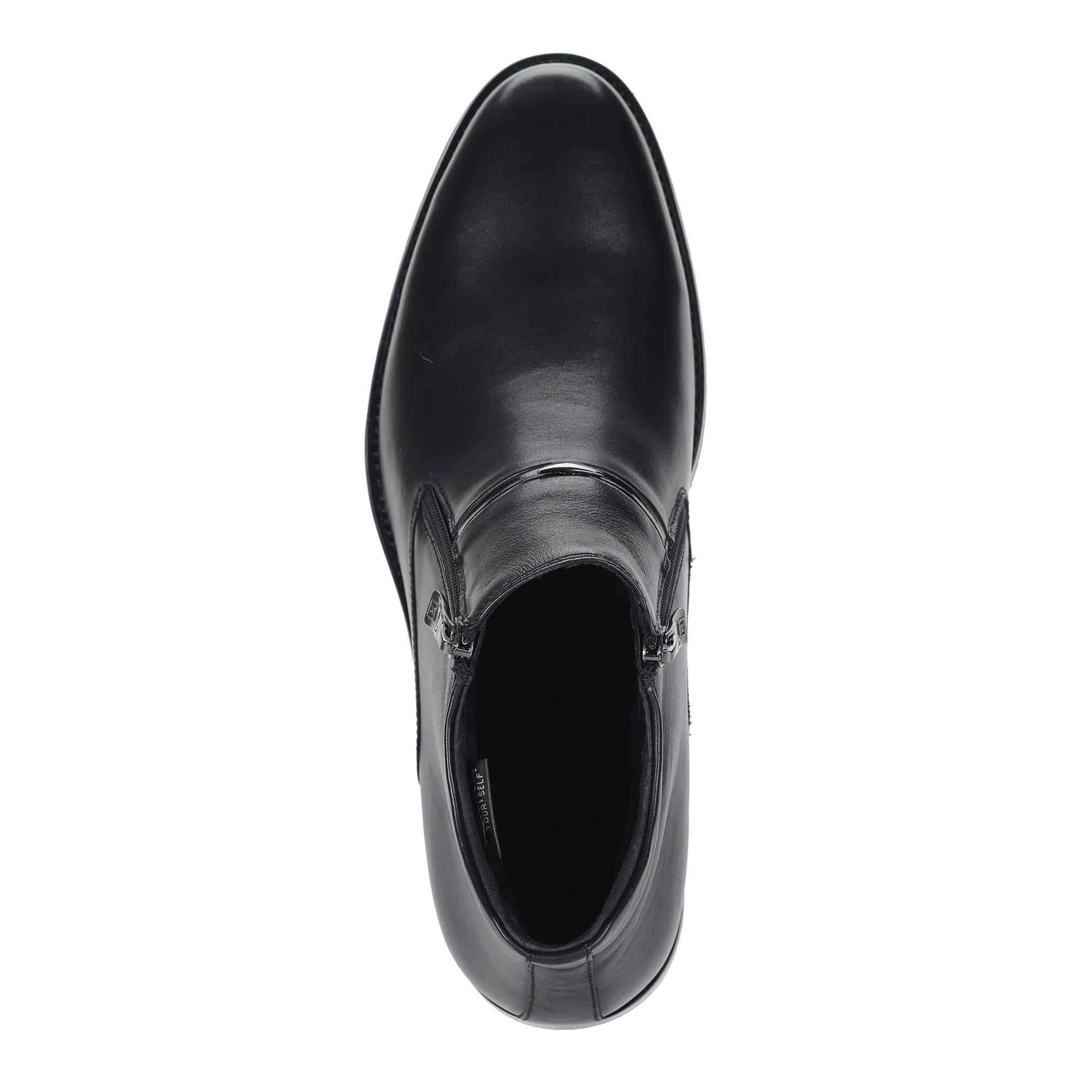 фото Черные ботинки на молнии из кожи на подкладке из натурального меха respect