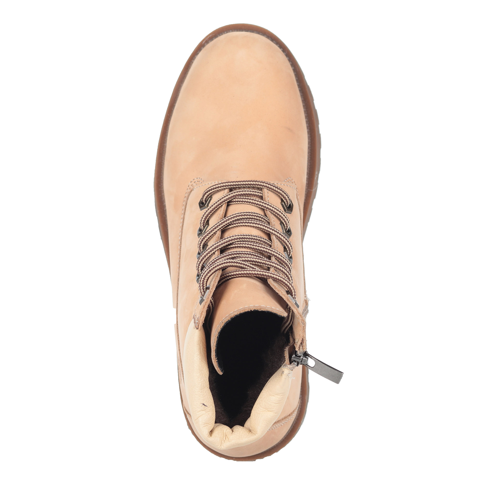 Бежевые ботинки из нубука на шерсти Respect, цвет коричневый - фото 4