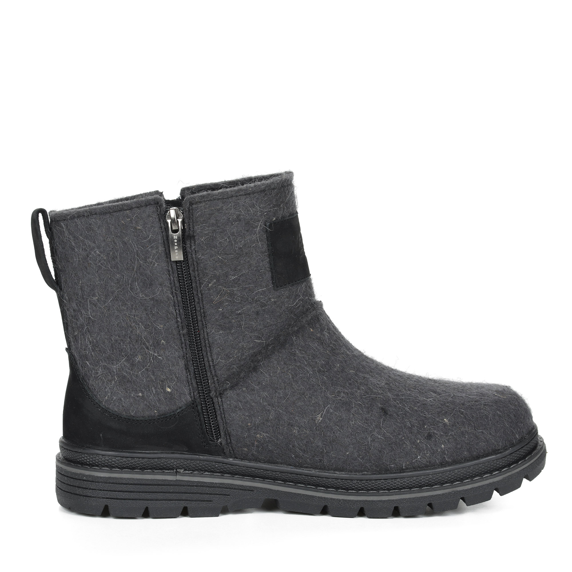 Темно серые ботинки на молнии из войлока на подклдке из натуральной шерсти на утолщенной подошве NexPero, размер 40, цвет серый - фото 3
