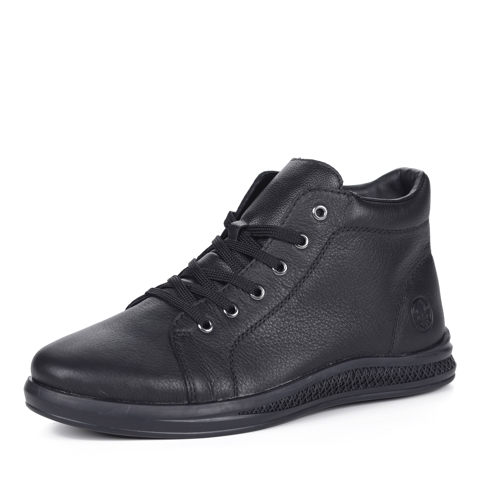 Черные ботинки из кожи на меху Rieker, размер 44, цвет черный - фото 1