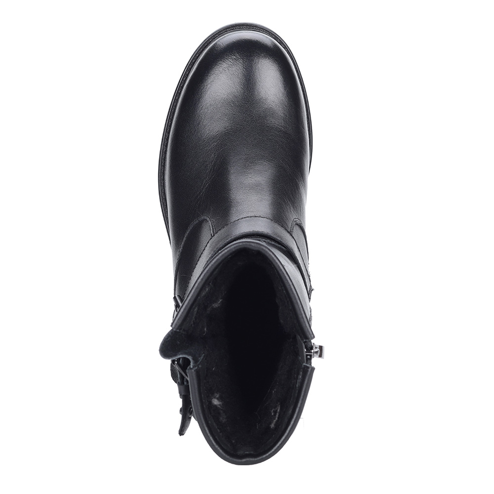 Высокие ботинки из кожи в черном цвете Respect, размер 39 - фото 6