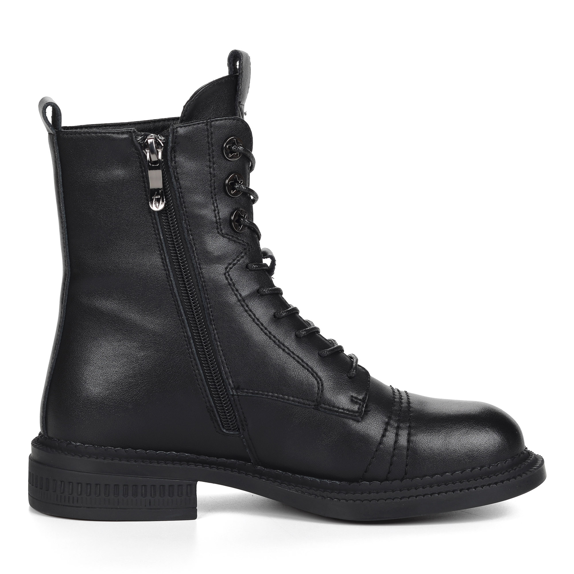 Черные ботинки из кожи на подкладке из натуральной шерсти Respect, размер 38, цвет черный - фото 3