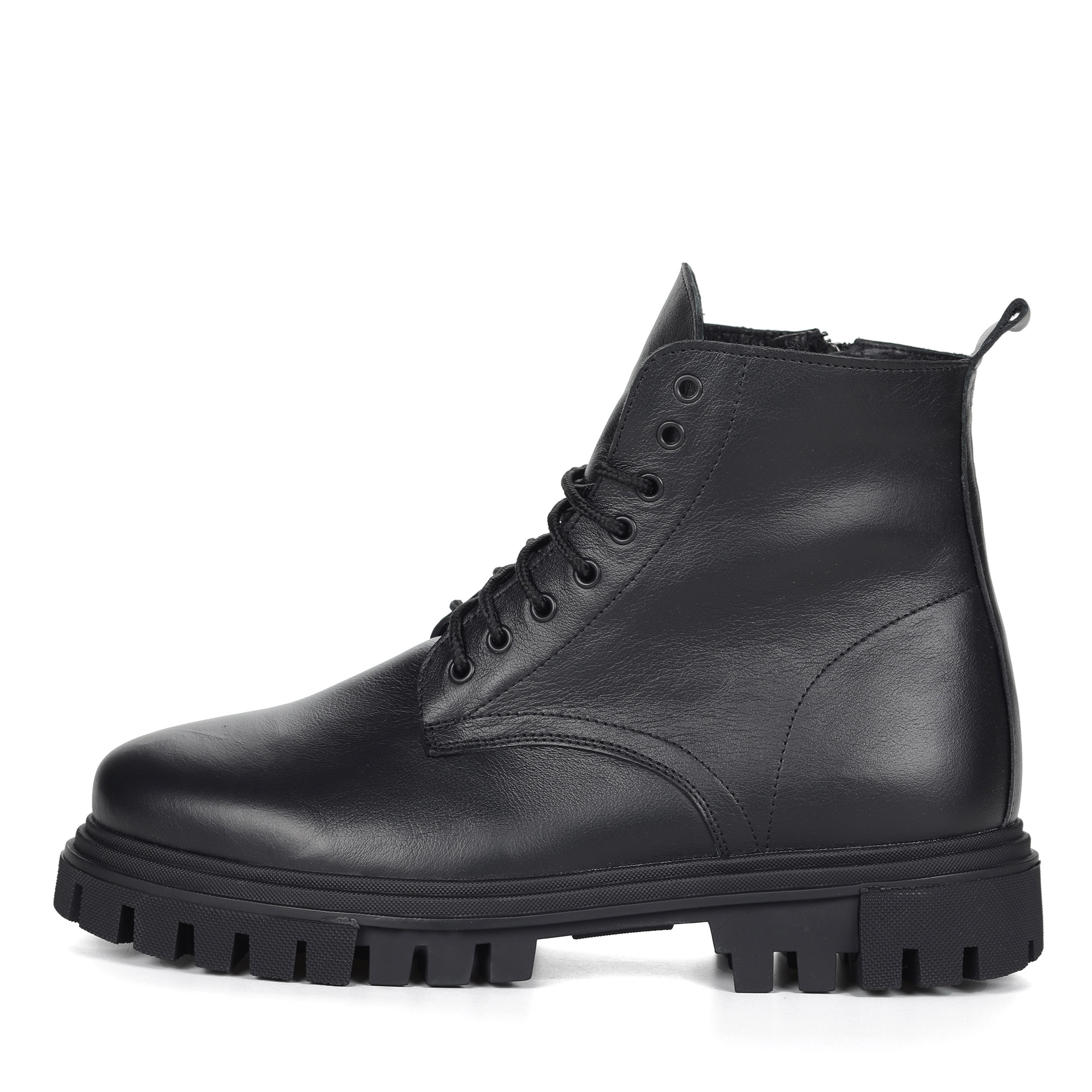 Черные ботинки из кожи на подкладке из натуральной шерсти на тракторной подошве Respect, размер 44, цвет черный - фото 2