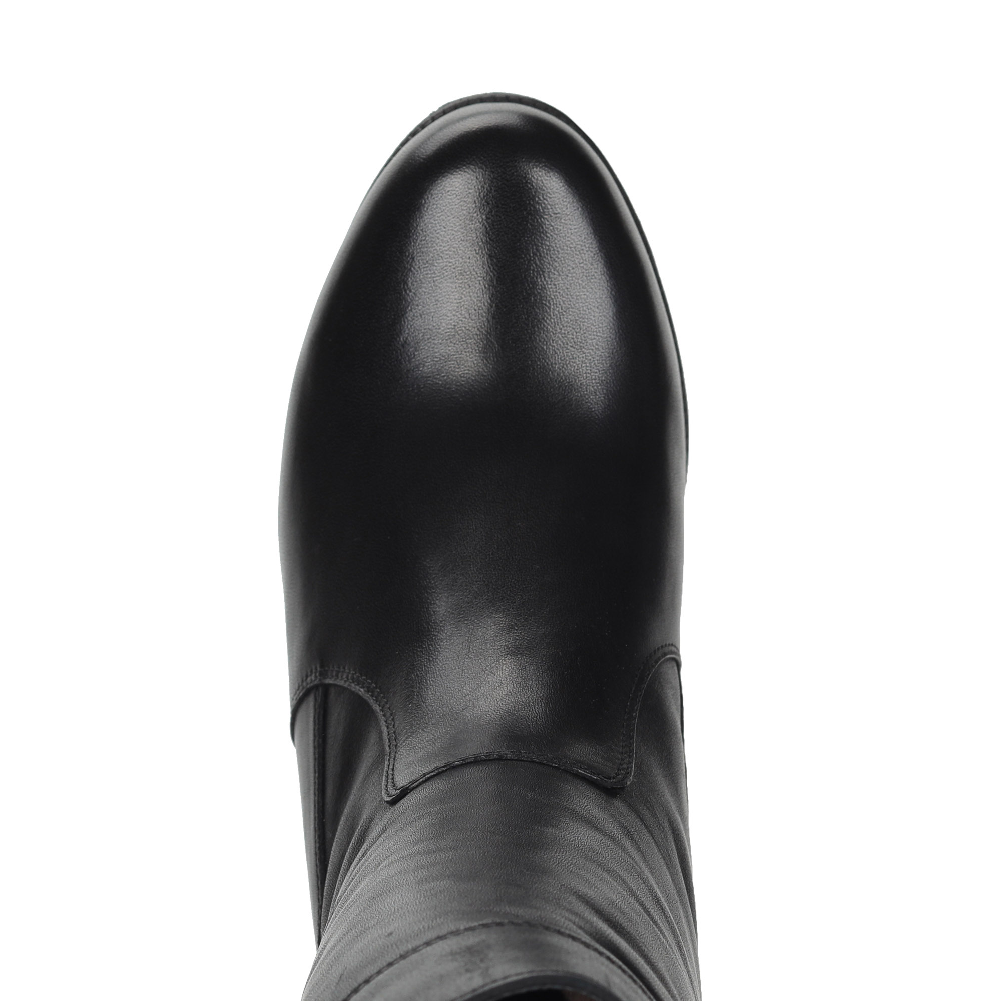 Черные сапоги из кожи на подкладке из натурального меха на устойчивом каблуке Olivia, размер 40, цвет черный - фото 6