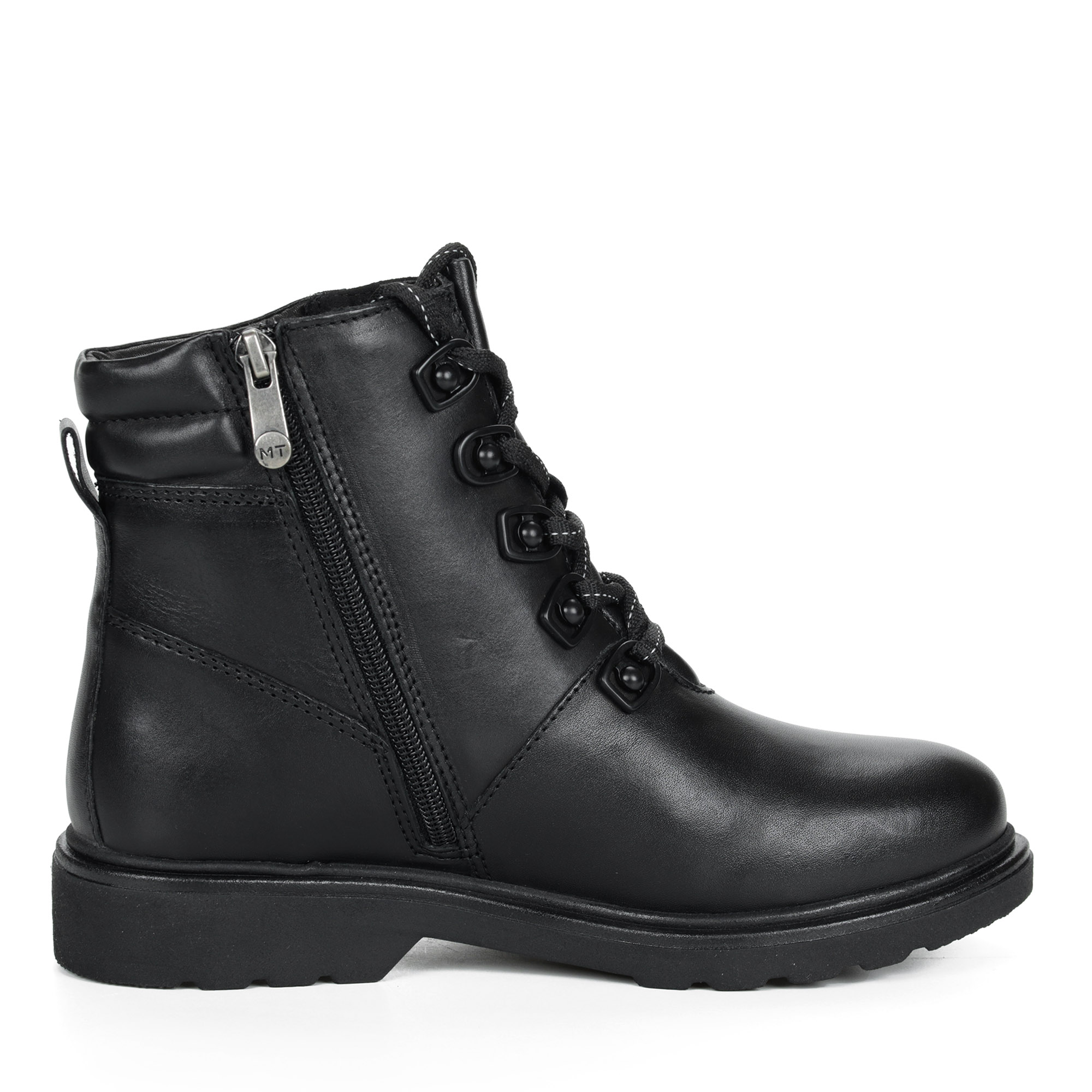 Черные ботинки на шнурках из кожи на подкладке из натуральной шерсти на тракторной подошве MARCO TOZZI PREMIO, размер 40, цвет черный - фото 4
