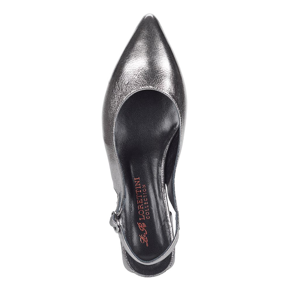 фото Серебряные открытые туфли из кожи dakkem