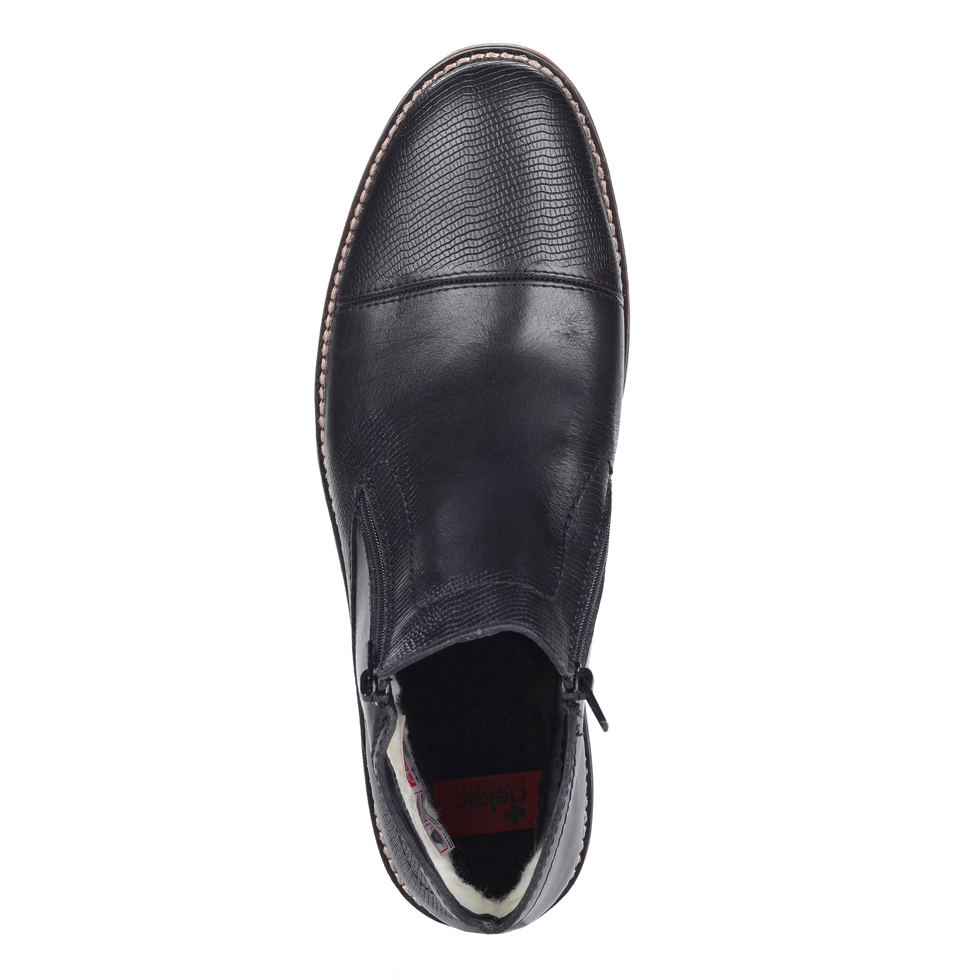 Черные кожаные ботинки Rieker, размер 46, цвет черный - фото 4