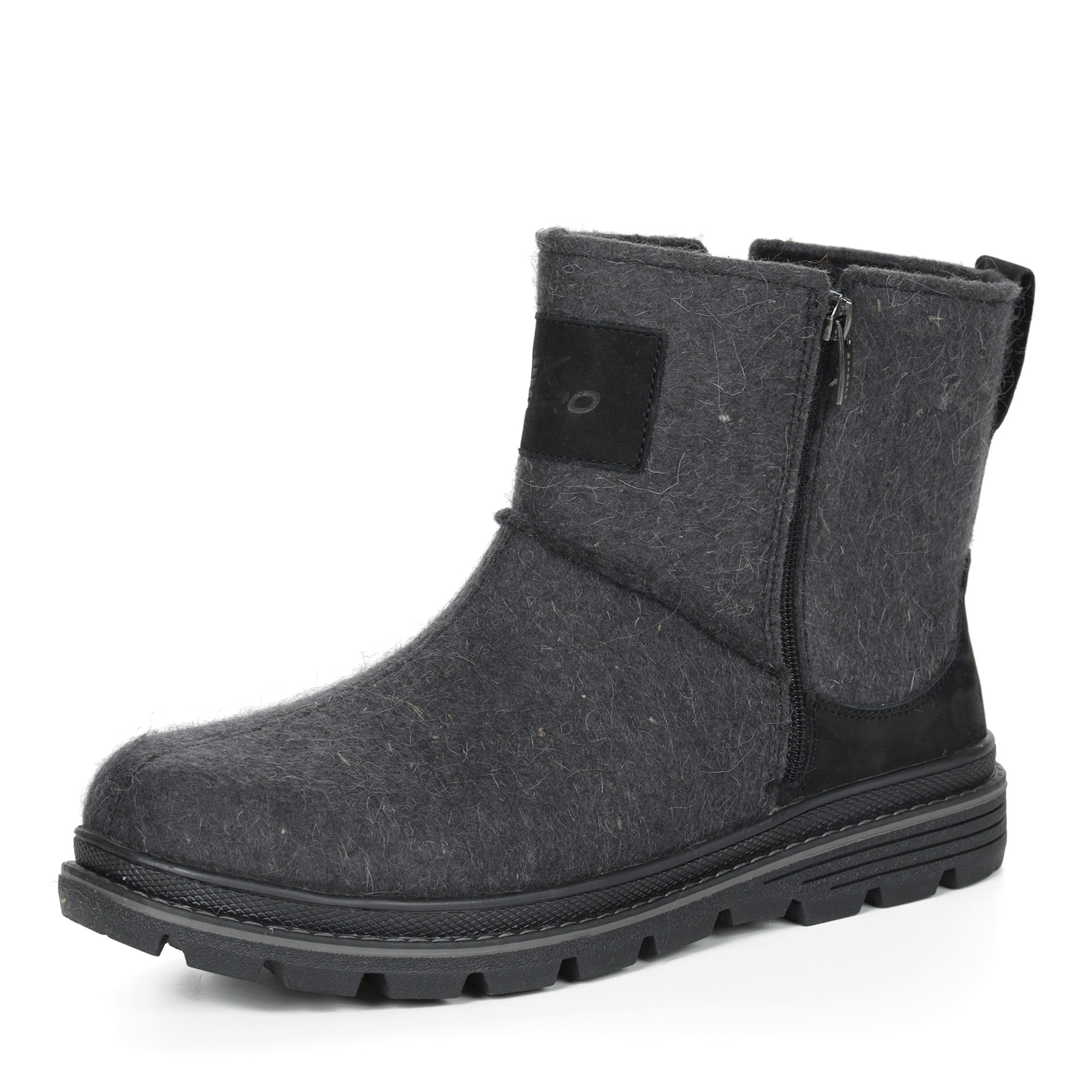 Темно серые ботинки на молнии из войлока на подклдке из натуральной шерсти на утолщенной подошве NexPero, размер 40, цвет серый - фото 1