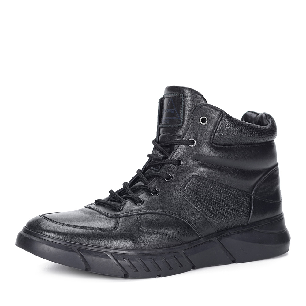 Черные кроссовки из кожи Respect, размер 41, цвет черный - фото 1