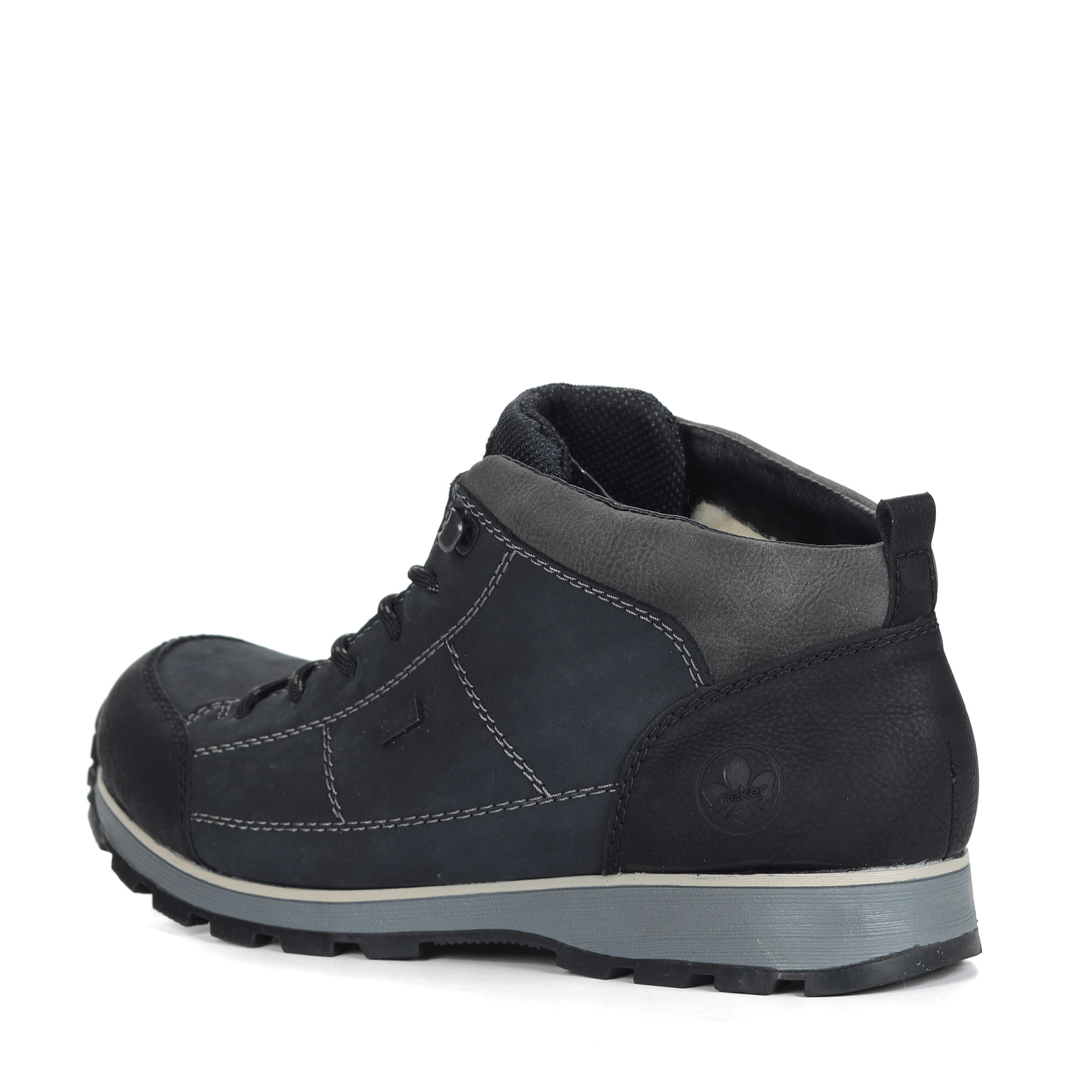 Черные ботинки из кожи на подкладке из натуральной шерсти Rieker, размер 44, цвет черный - фото 4