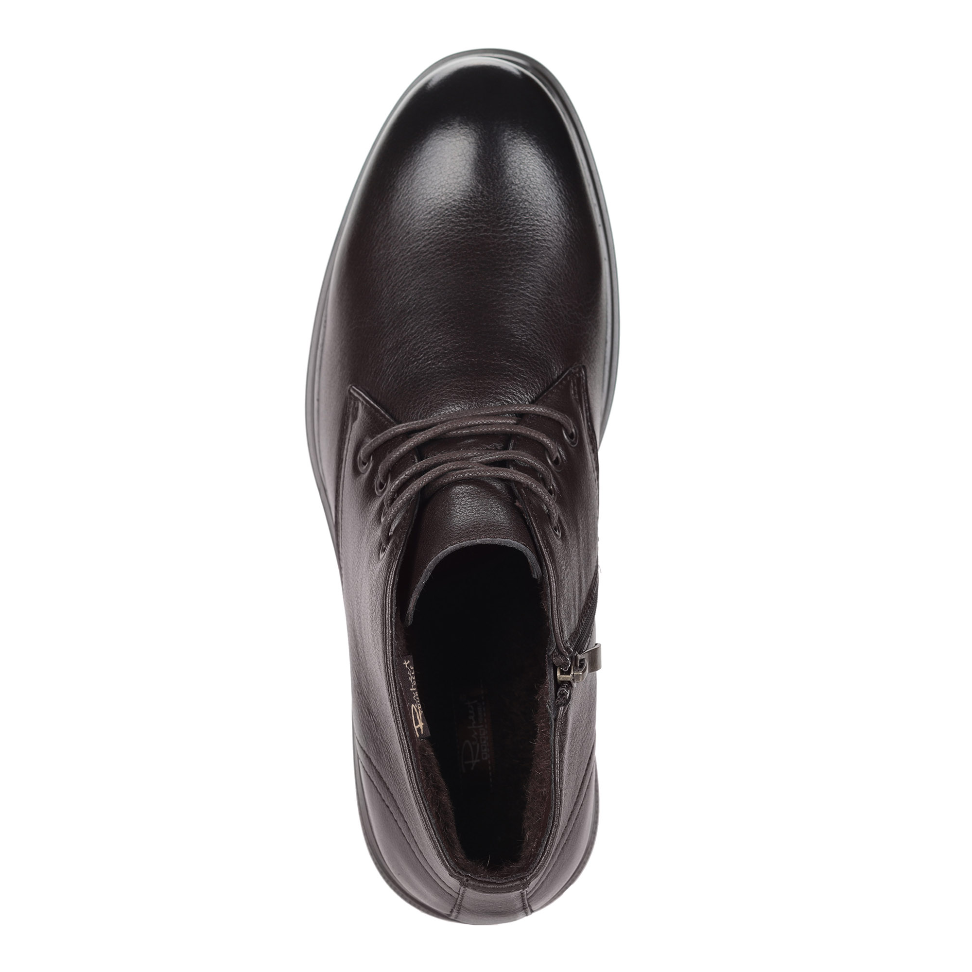 Коричневые ботинки из кожи на утолщенной подошве от Respect-shoes