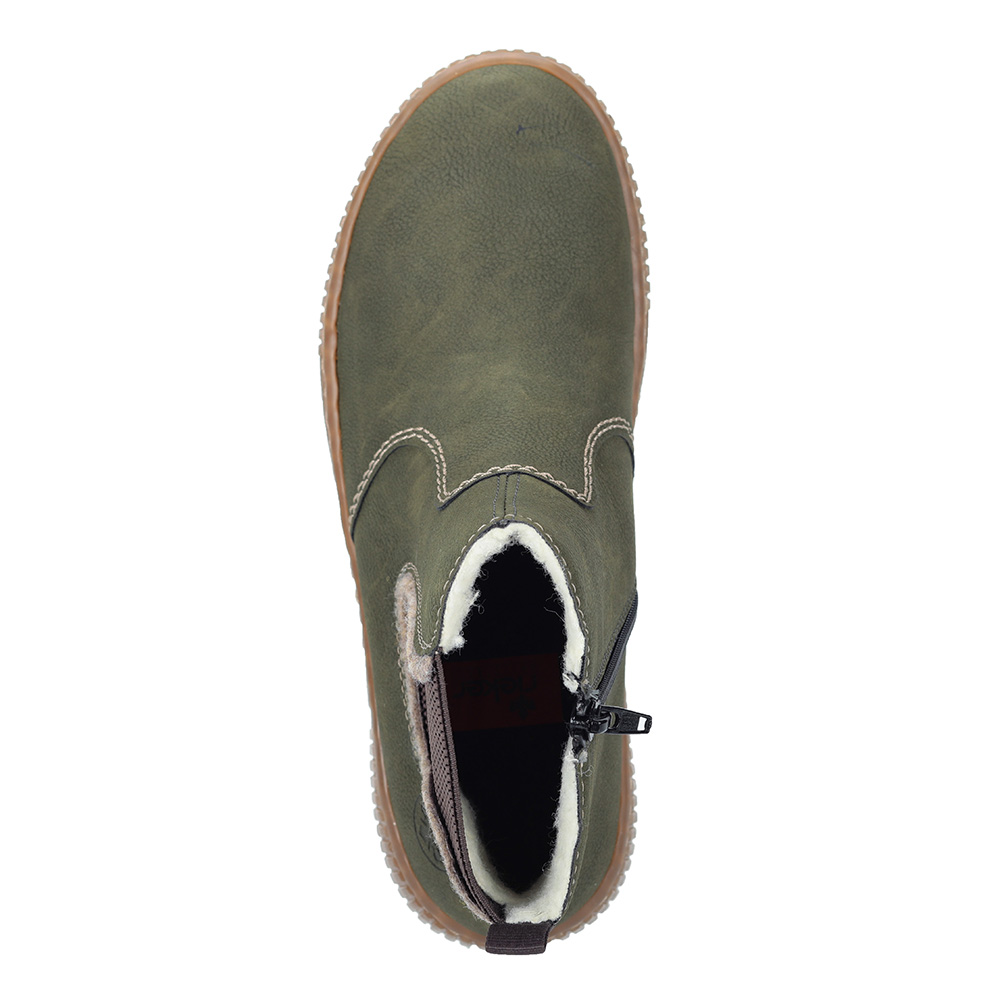 Зеленые ботинки из экокожи без шнуровки Rieker, размер 39, цвет зеленый - фото 4