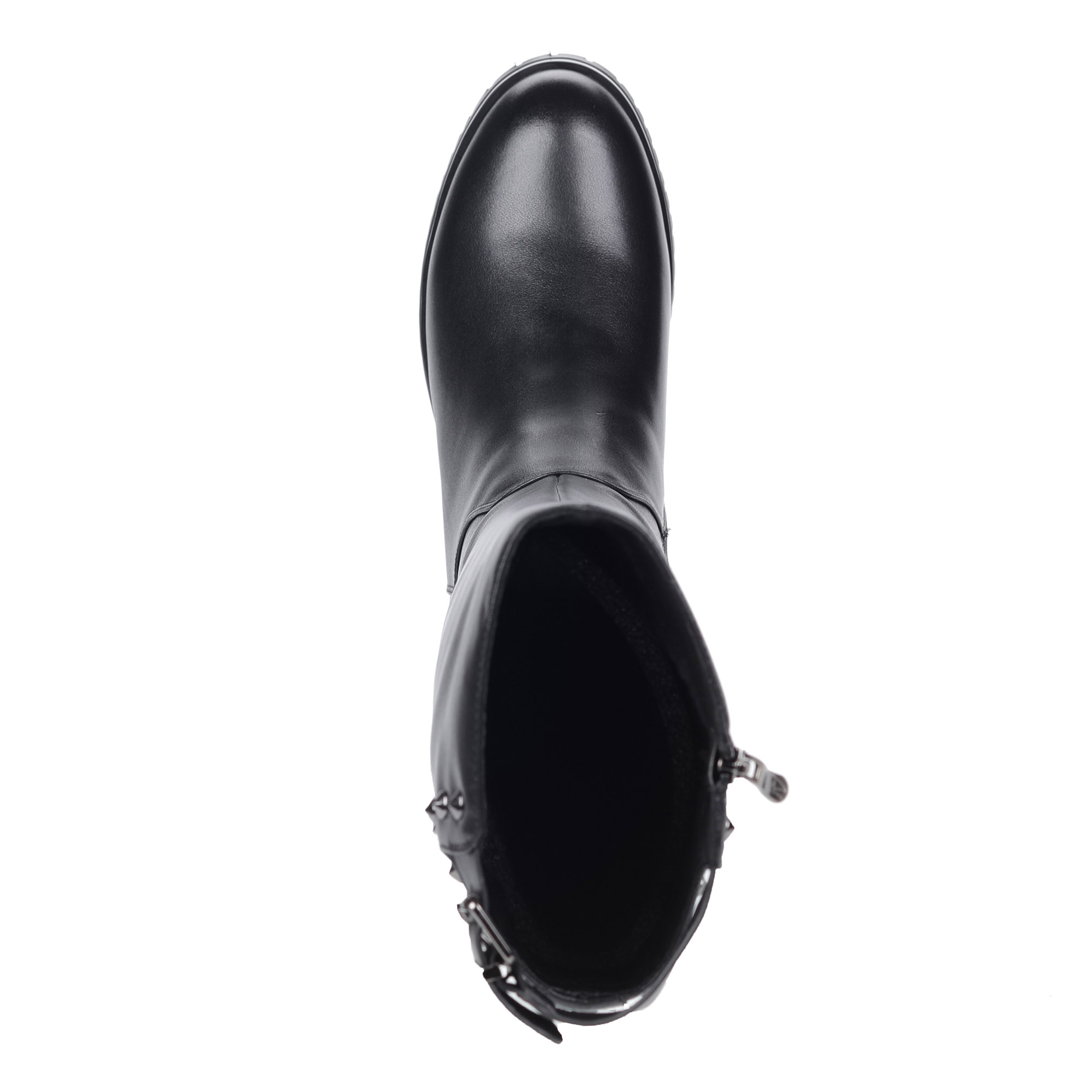 Черные сапоги из кожи с пряжкой Respect, размер 39, цвет черный - фото 6