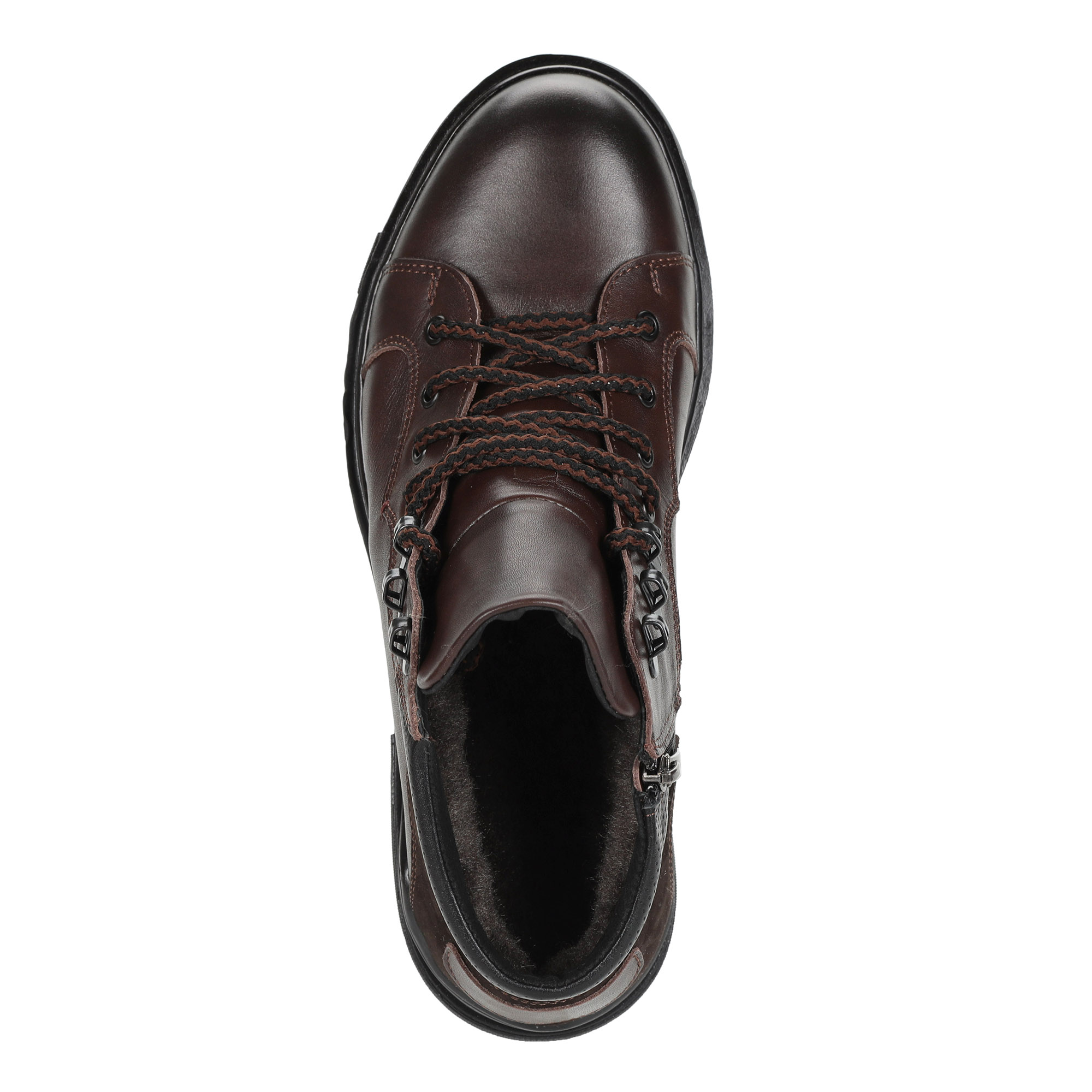 Коричневые ботинки из кожи на подкладке из натуральной шерсти на утолщенной подошве Respect, размер 45, цвет коричневый - фото 5