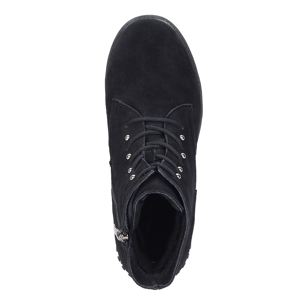 Черные ботинки из велюра на шнуровке от Respect-shoes