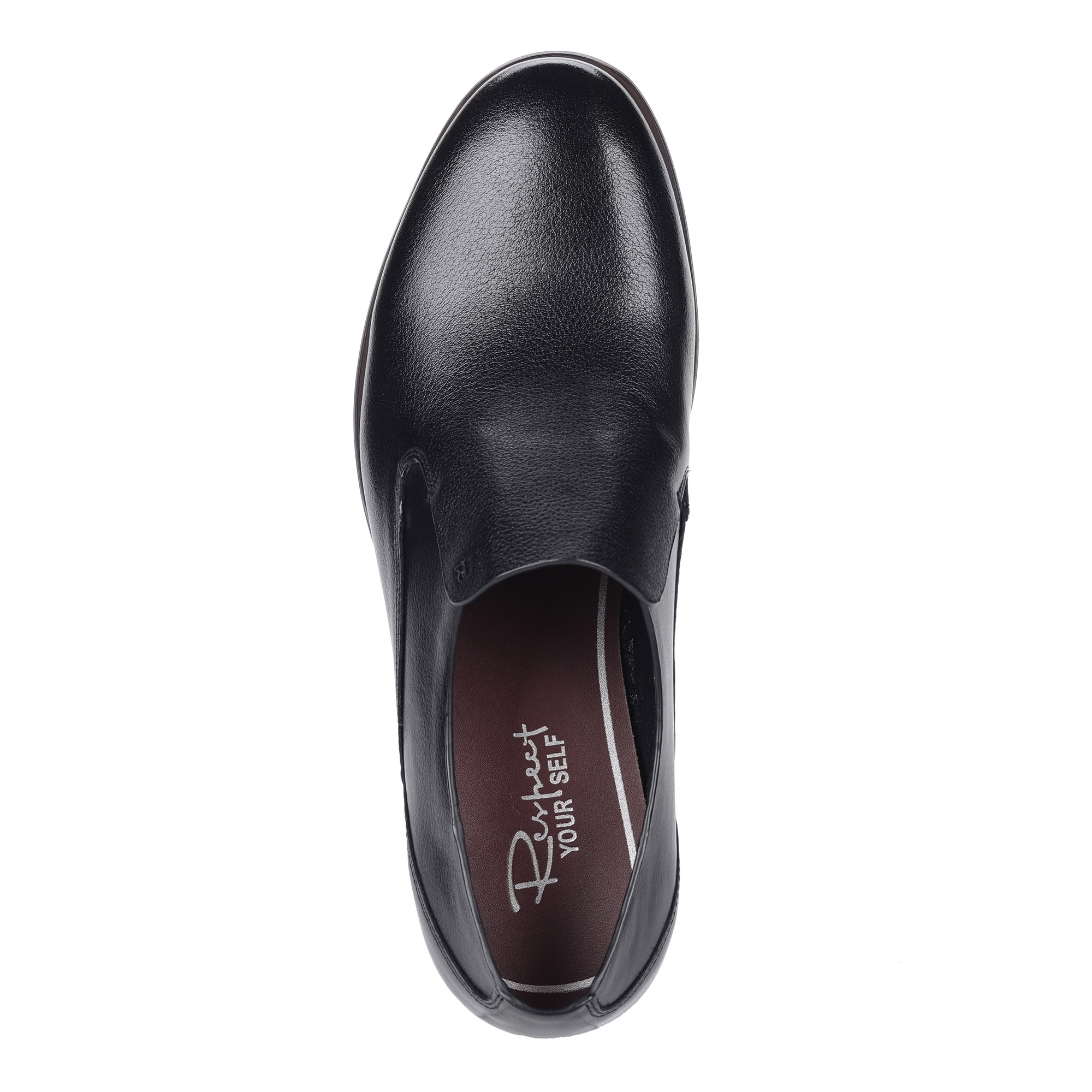 Черные туфли из кожи без шнуровки от Respect-shoes