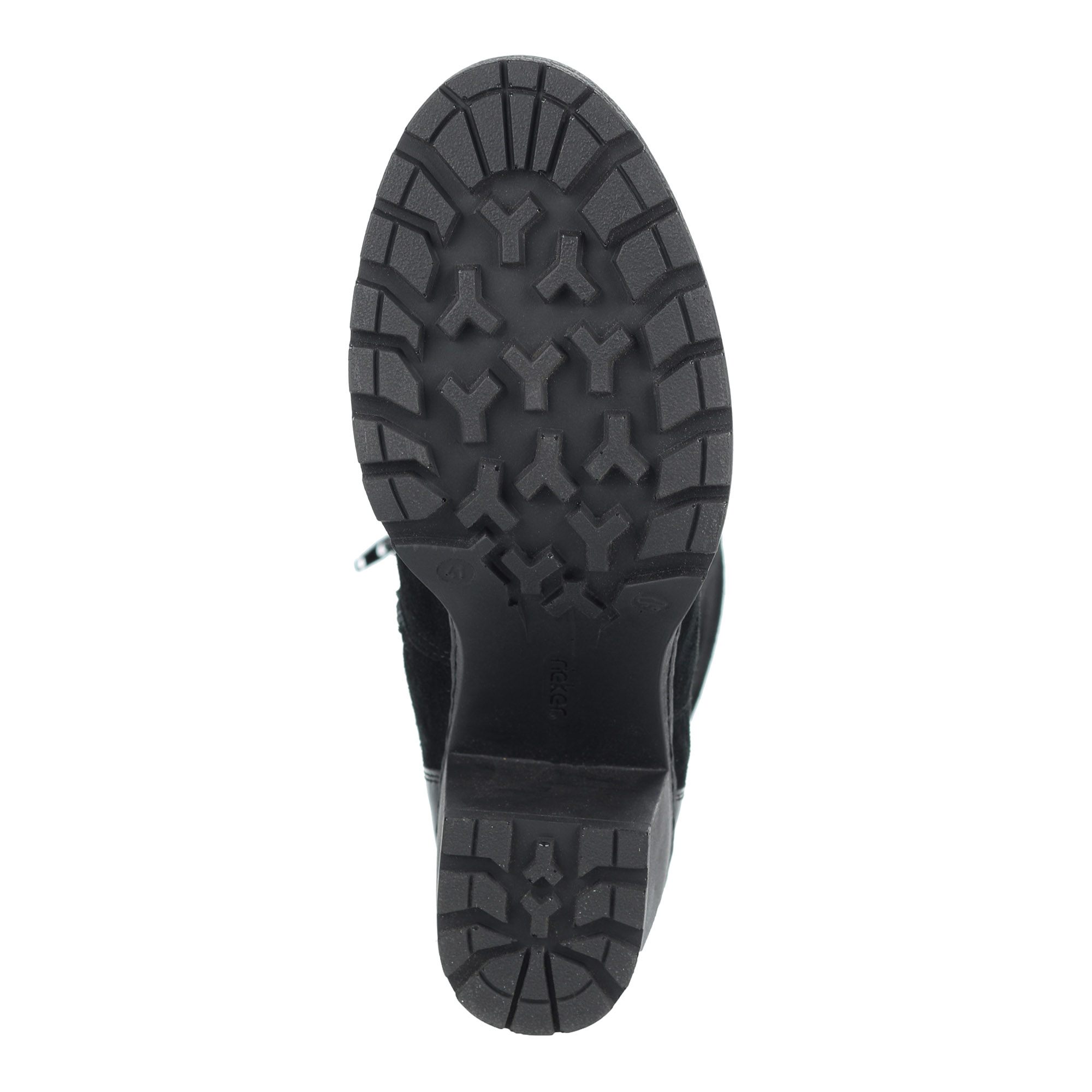 Черные сапоги из велюра на каблуке Rieker, размер 41, цвет черный - фото 7