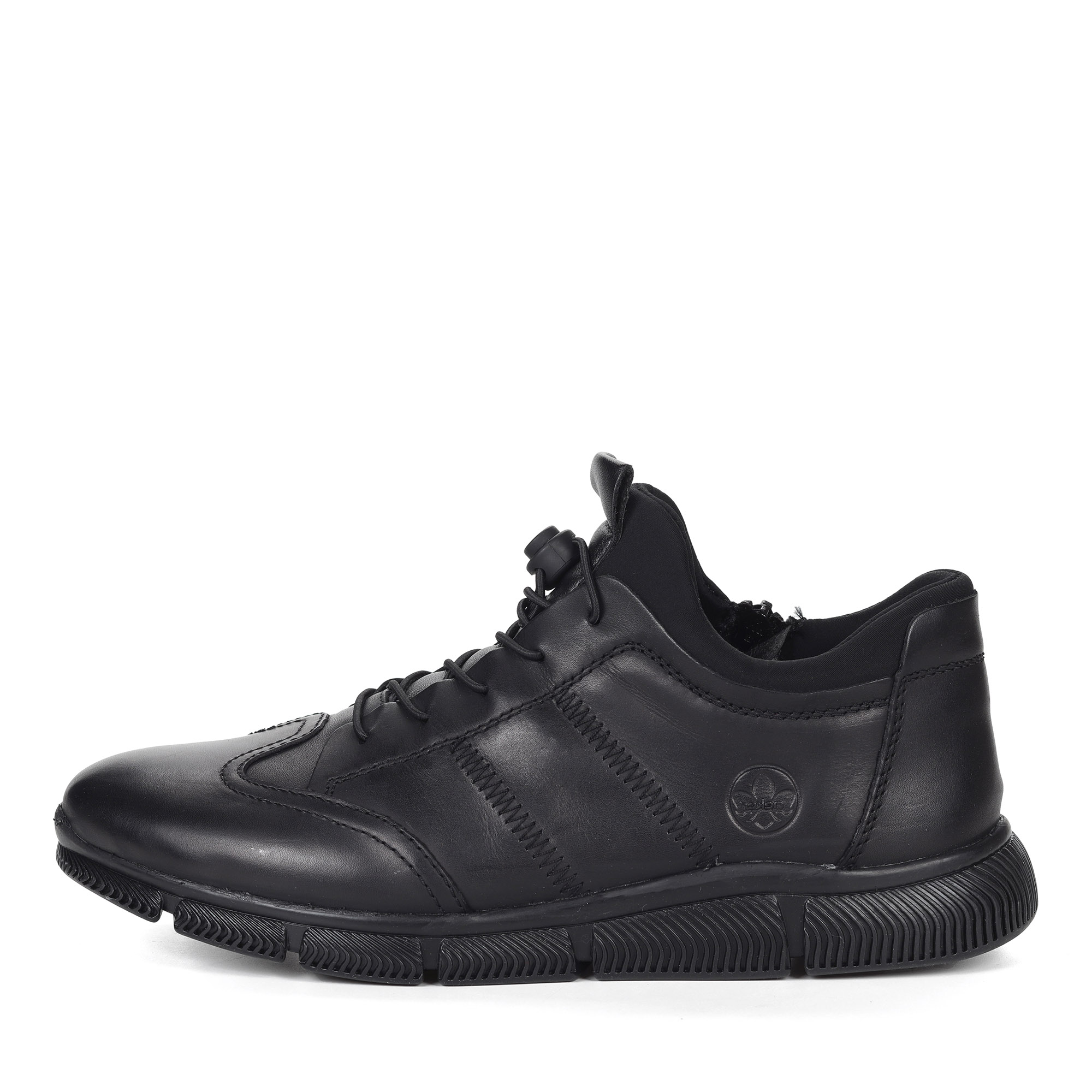 Черные кроссовки из комбинированных материалов на подкладке из искусственной шерсти Rieker, размер 41, цвет черный - фото 2