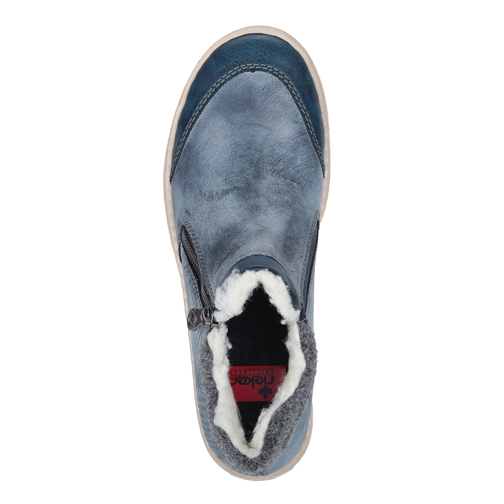 Синие комфортные ботинки на шерсти Rieker, размер 37, цвет синий - фото 4