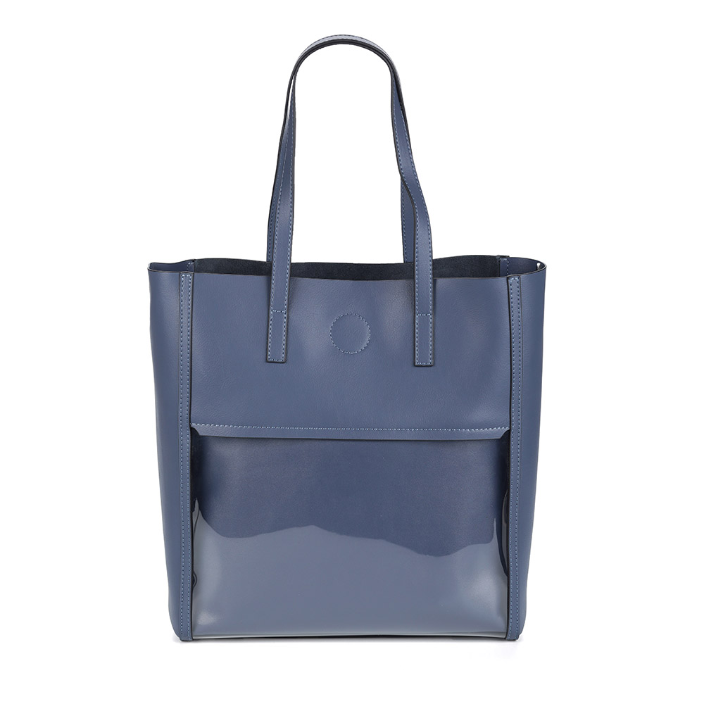 Синяя сумка шоппер из натуральной кожи от Respect-shoes