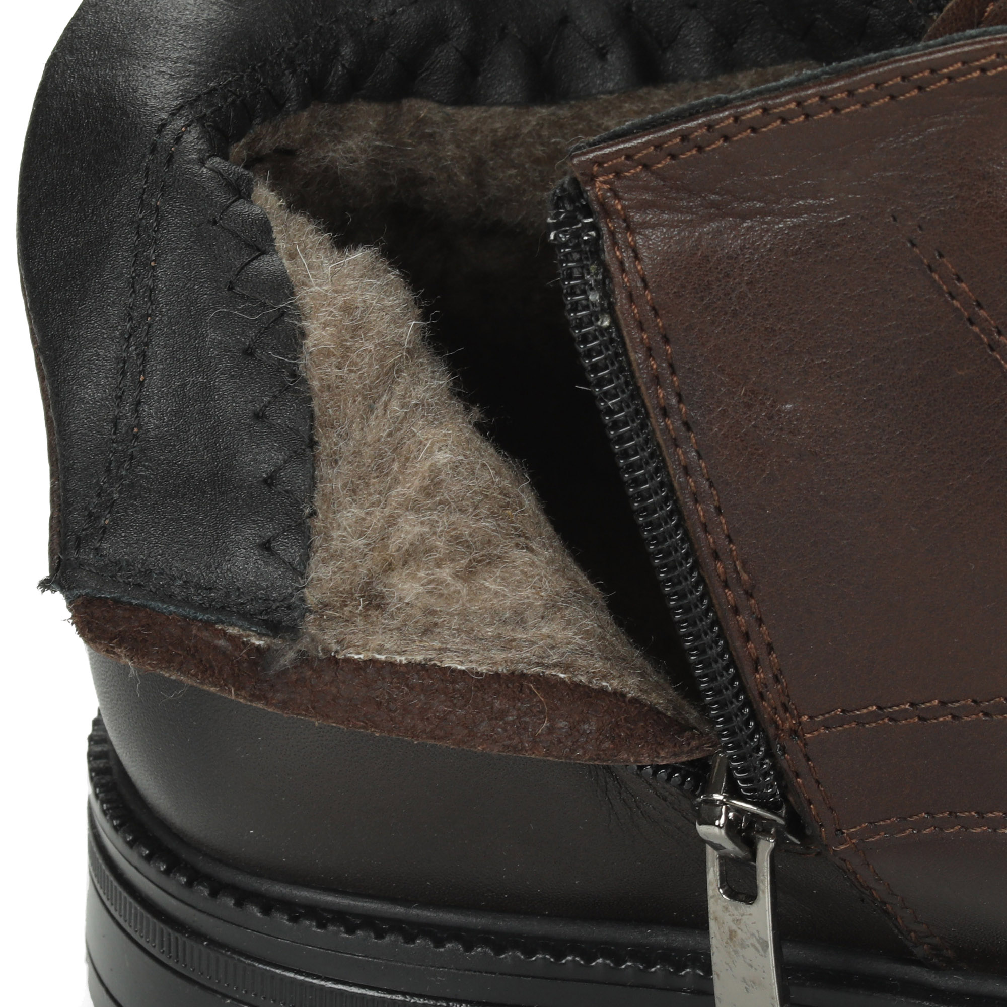 Коричневые классические ботинки из кожи на подкладке из натуральной шерсти Respect, размер 42, цвет коричневый - фото 5