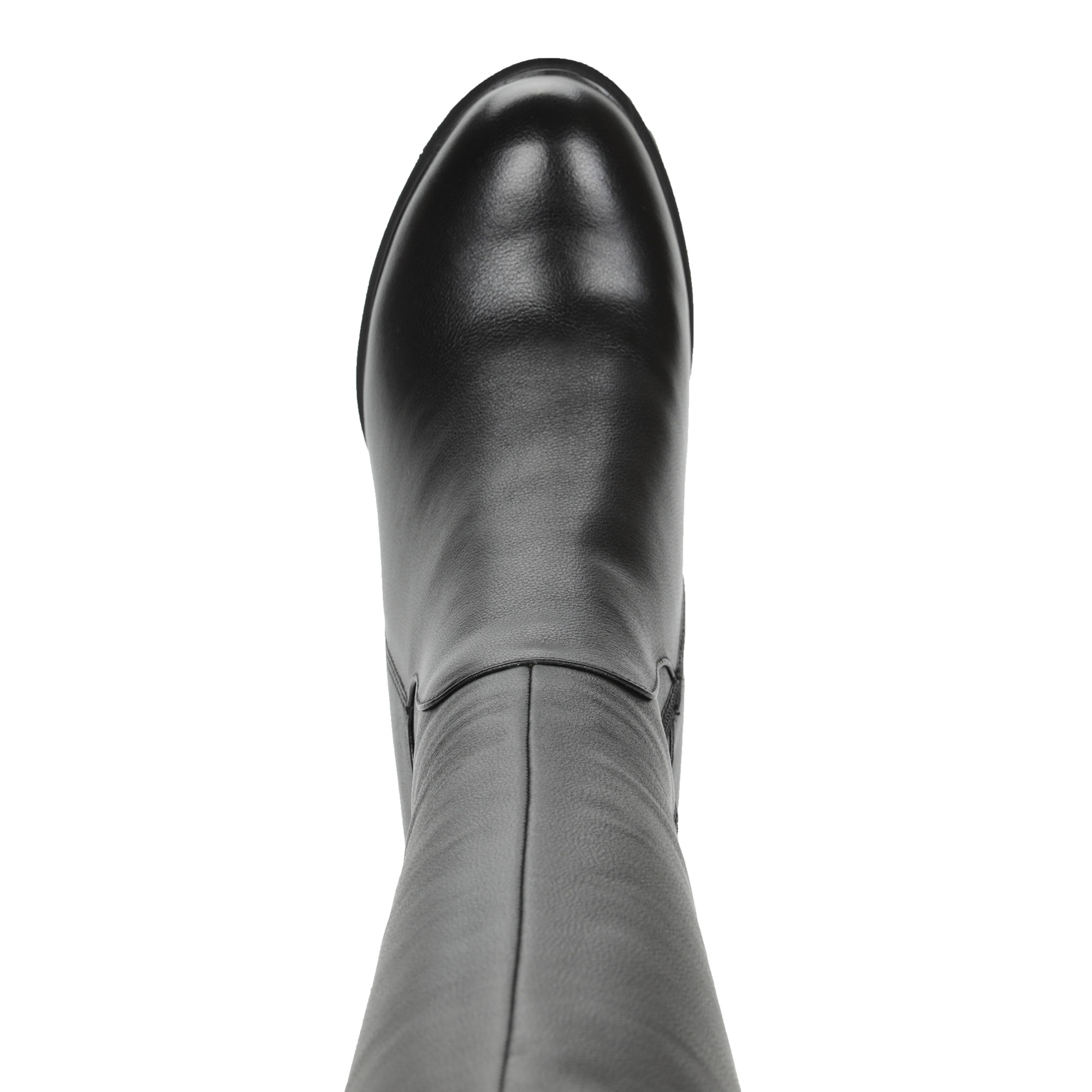 Черные сапоги из кожи на подкладке из комбинированных материалов на устойчивом каблуке Baden, размер 38, цвет черный - фото 7