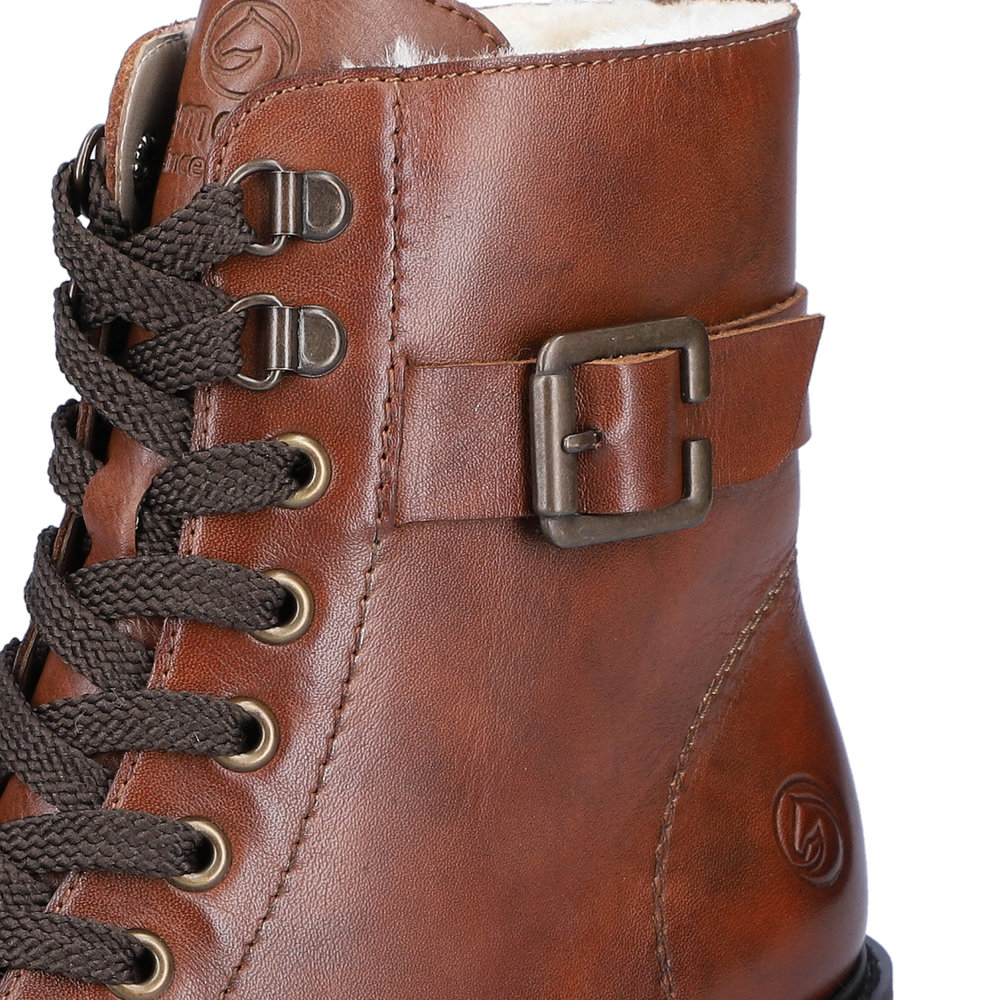 Коричневые утепленные ботильоны на шнуровке из натуральной кожи Remonte, цвет коричневый - фото 12