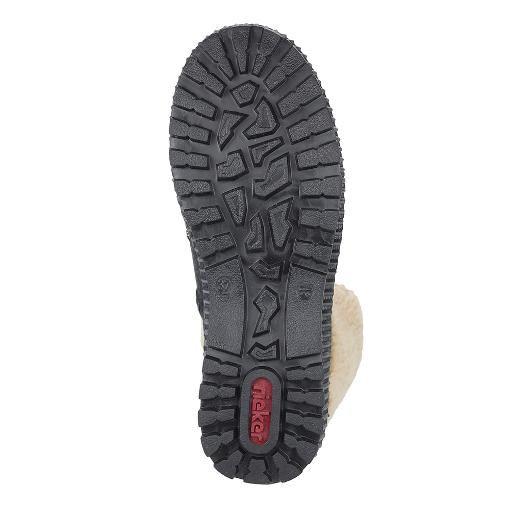 Черные комбинированные ботинки на шерсти Rieker, размер 38, цвет черный - фото 5