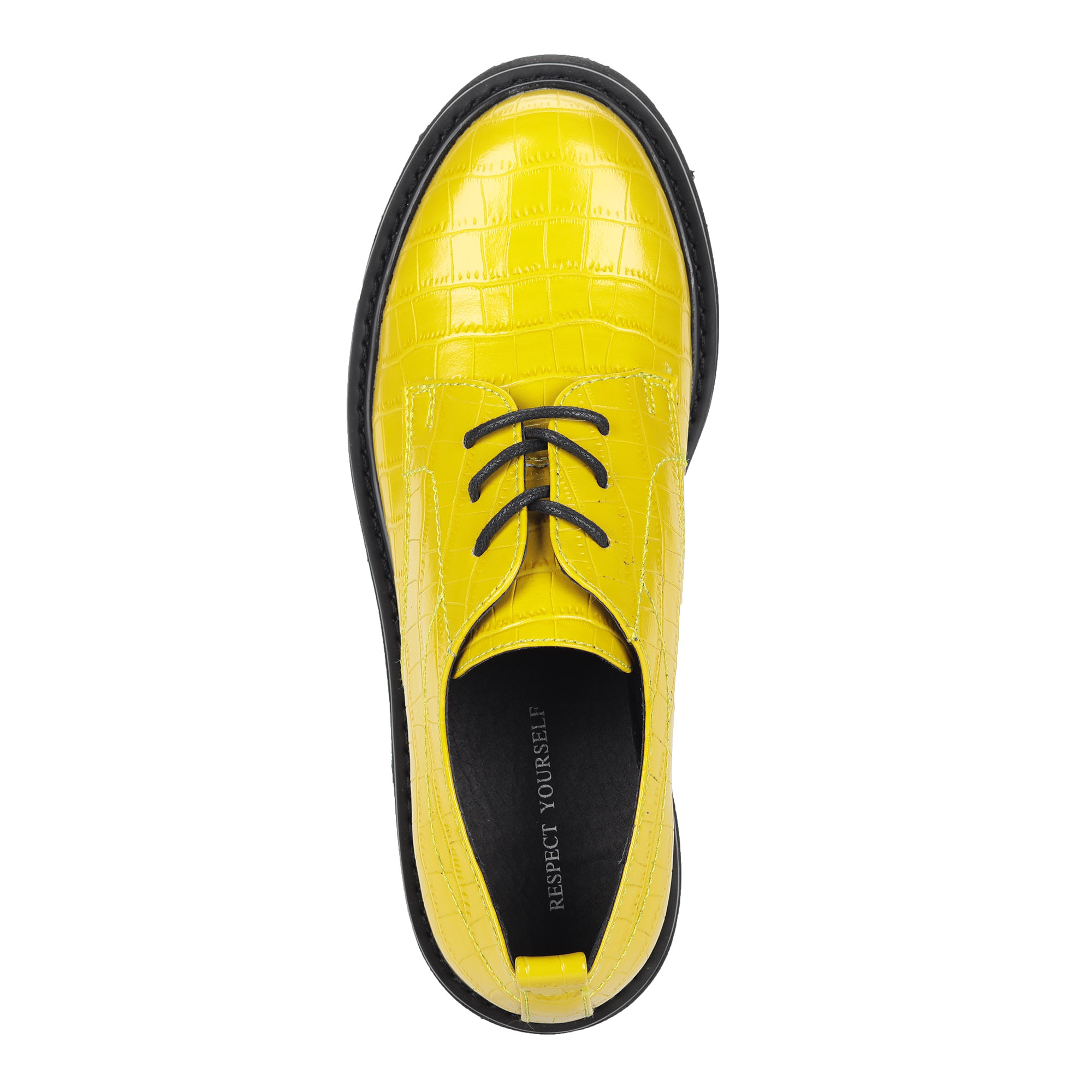 Желтые полуботинки из кожи на утолщенной подошве от Respect-shoes