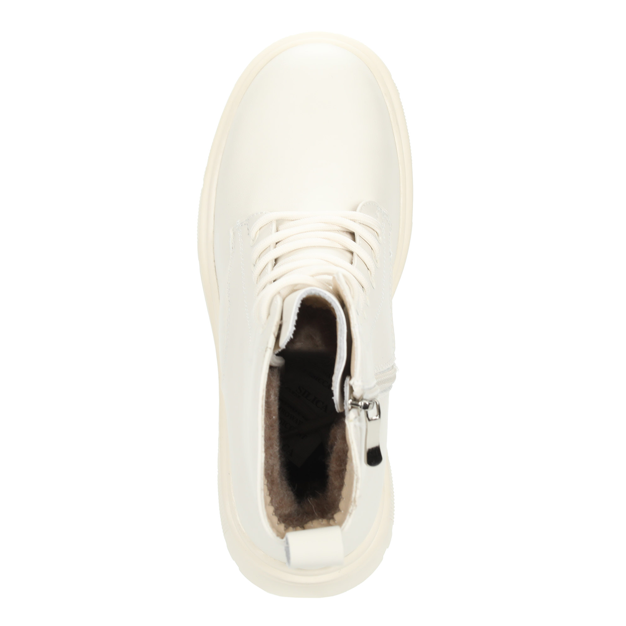 Белые утепленные ботинки из гладкой кожи Respect, цвет белый - фото 6