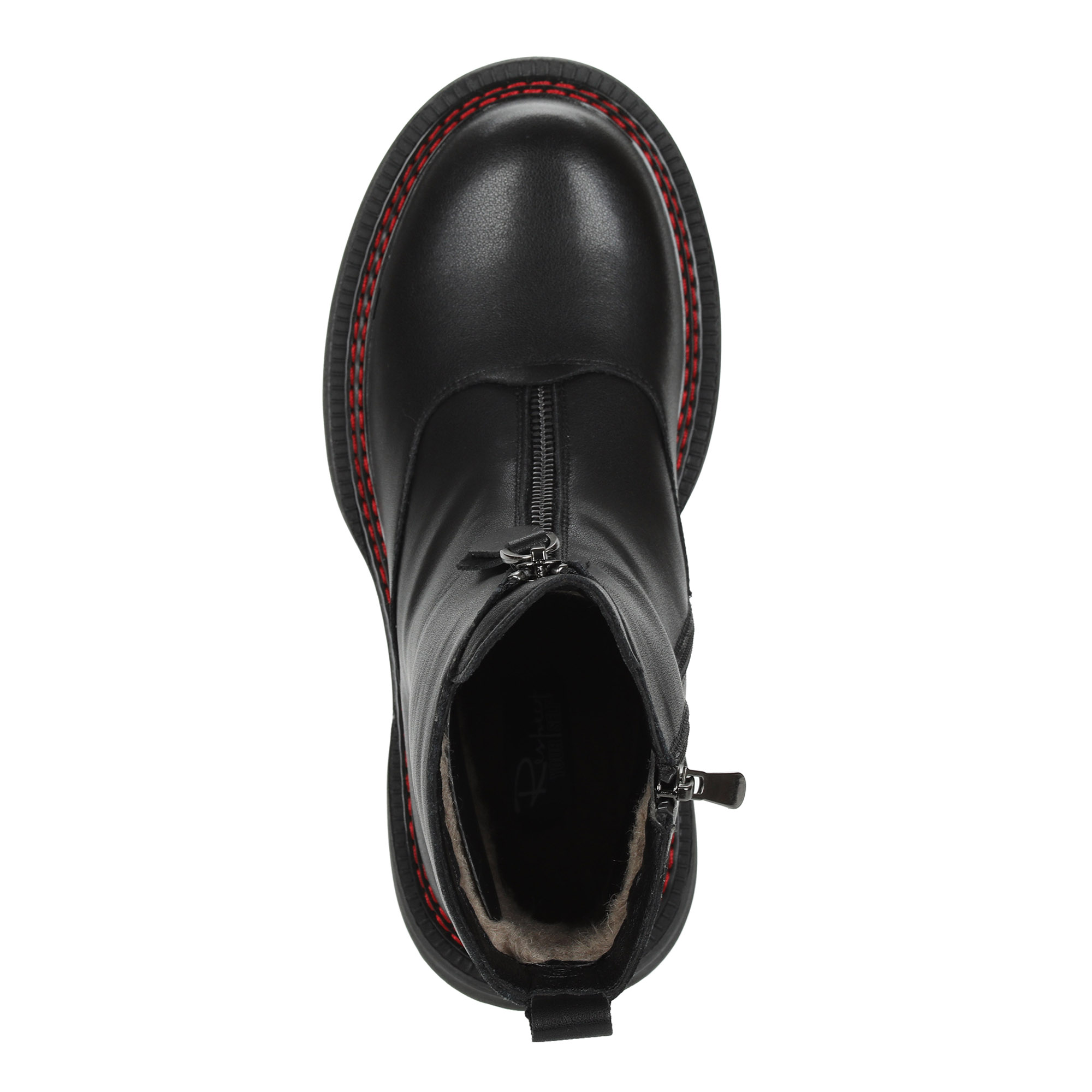 Черные ботинки из кожи на молнии на подкладке из натуральной шерсти на тракторной подошве Respect, цвет черный - фото 6