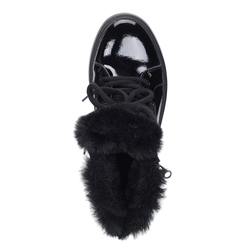 Черные ботинки из лака с опушкой Respect, размер 36, цвет черный - фото 4