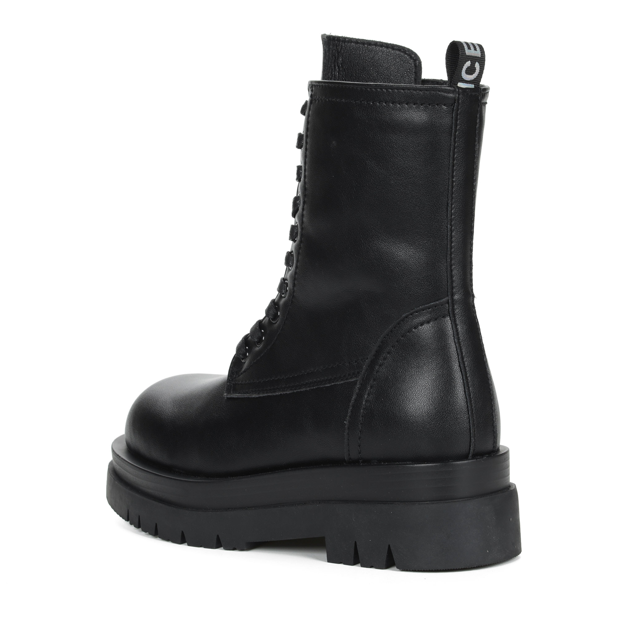 Черные ботинки из кожи на шнурках на подкладке из экошерсти KEDDO, цвет черный - фото 5