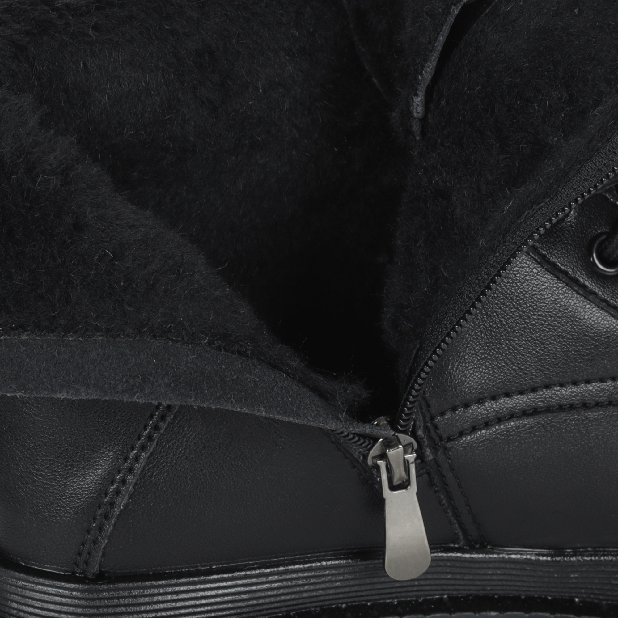 Черные ботинки из кожи на шнурках на подкладке из экошерсти на утолщенной подошве KEDDO, размер 39, цвет черный - фото 6