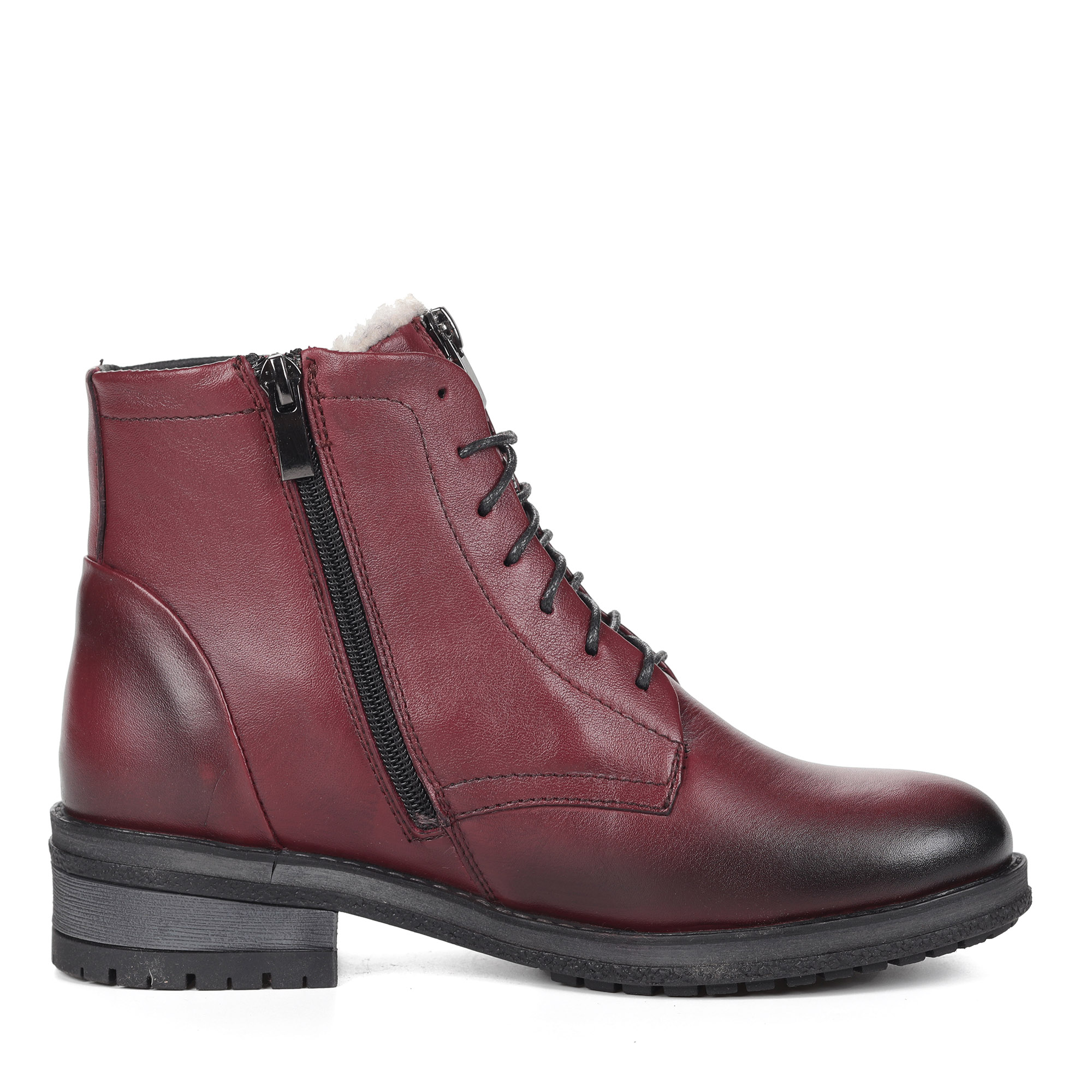 Бордовые ботинки из кожи на шерсти El Tempo, размер 40, цвет бордовый - фото 3